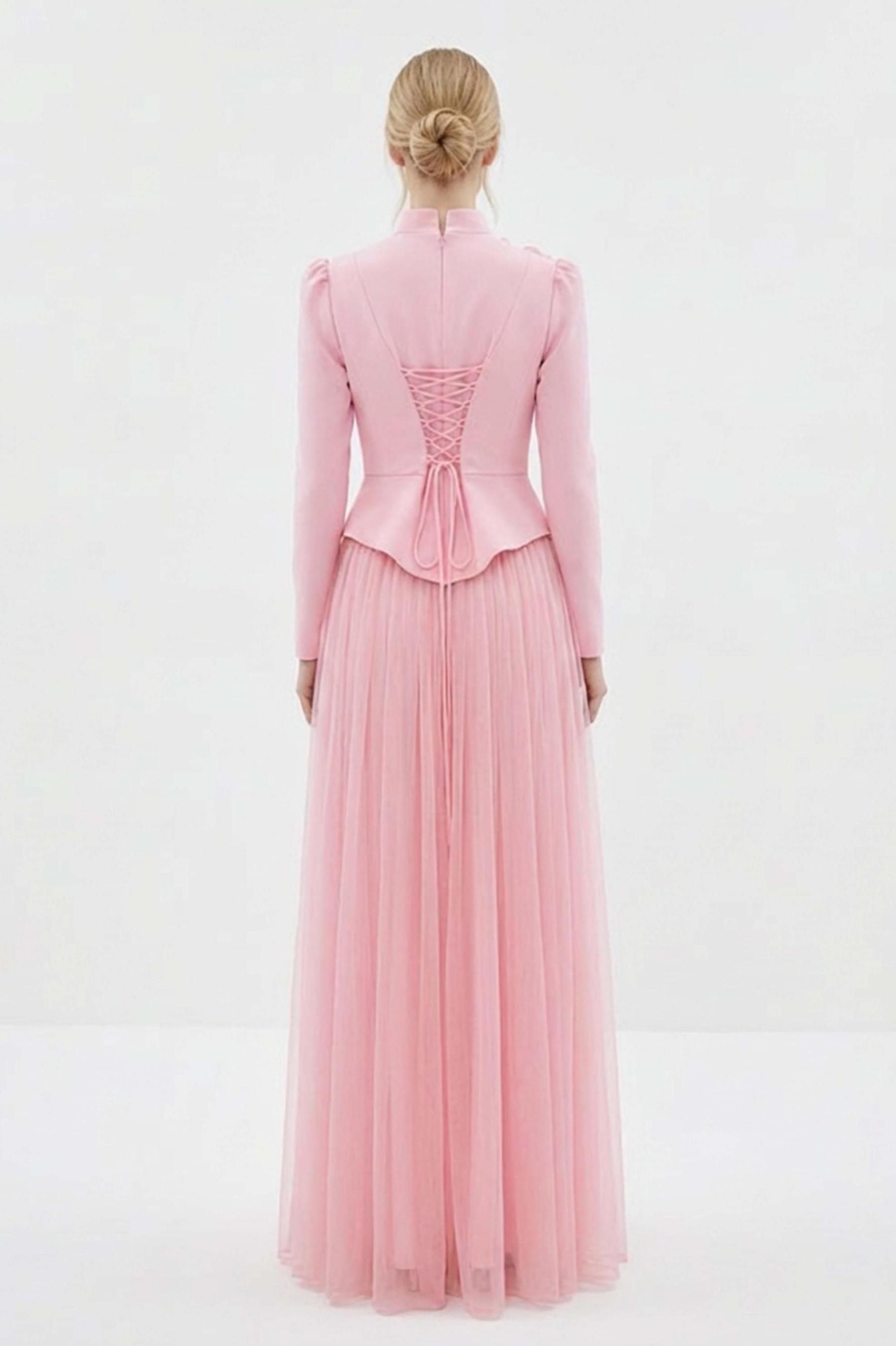 3D Flower Rhinestone Rivets Top & Hight Waist Midi Skirt Set