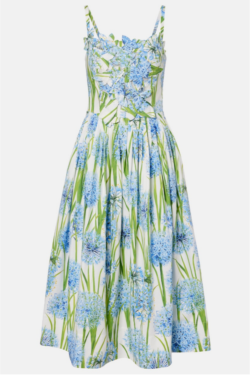 Floral Pleated Slip Midi Dress