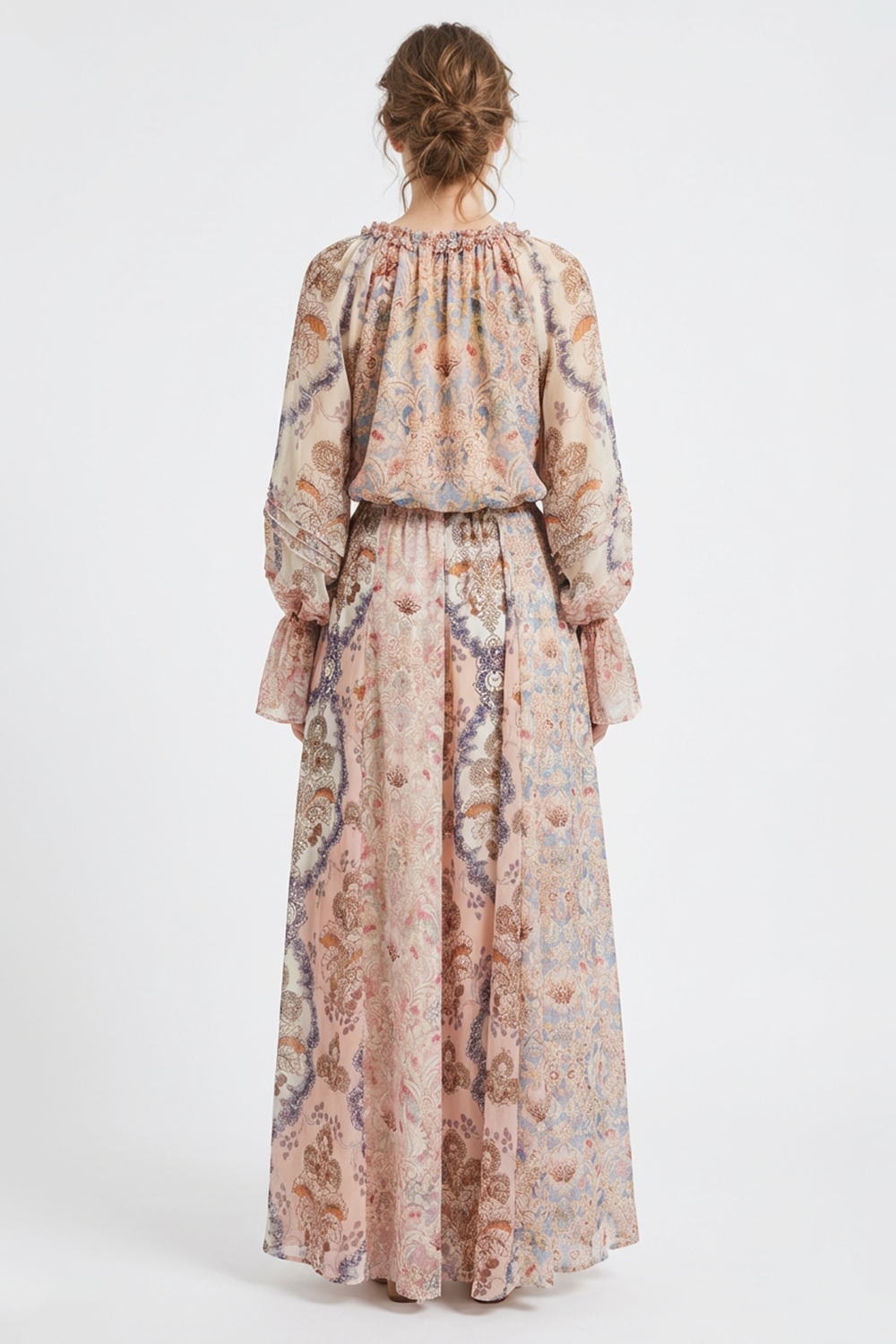 Floral Tie-Up Single Breasted Top & Maxi Skirt Set