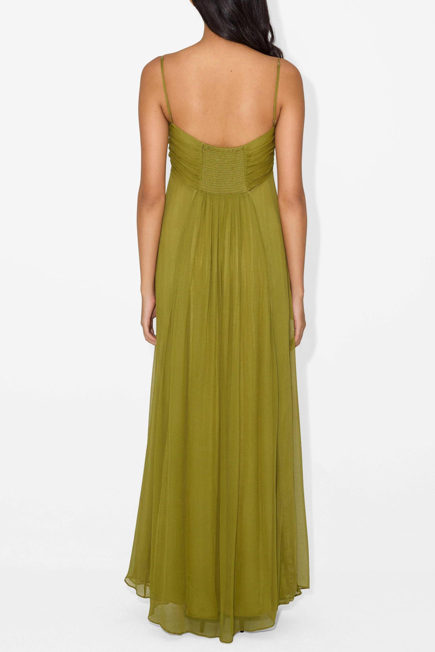 Chiffon Cut-Out Gathering Midi Dress