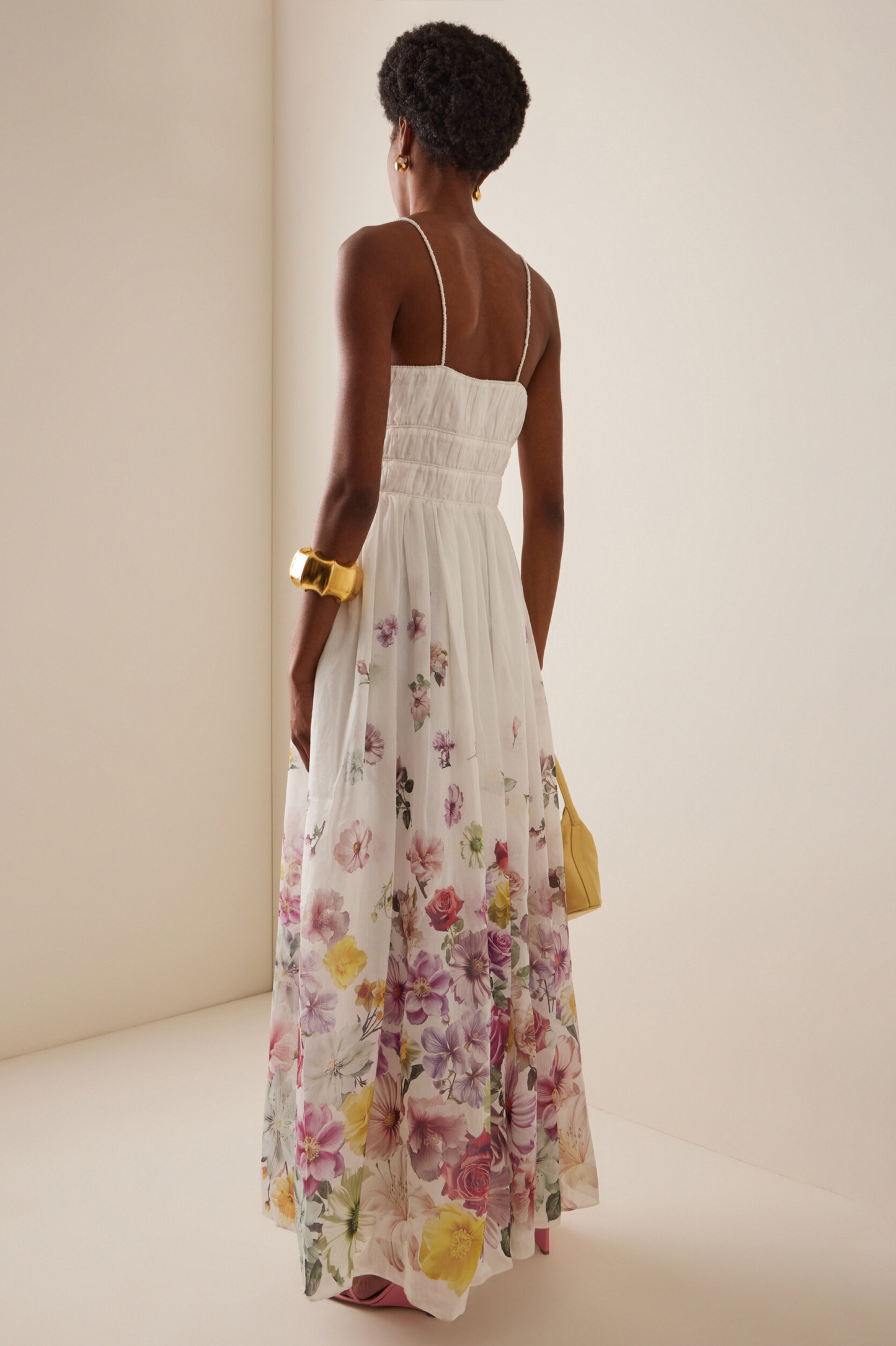 Floral Gathering Slip Midi Dress