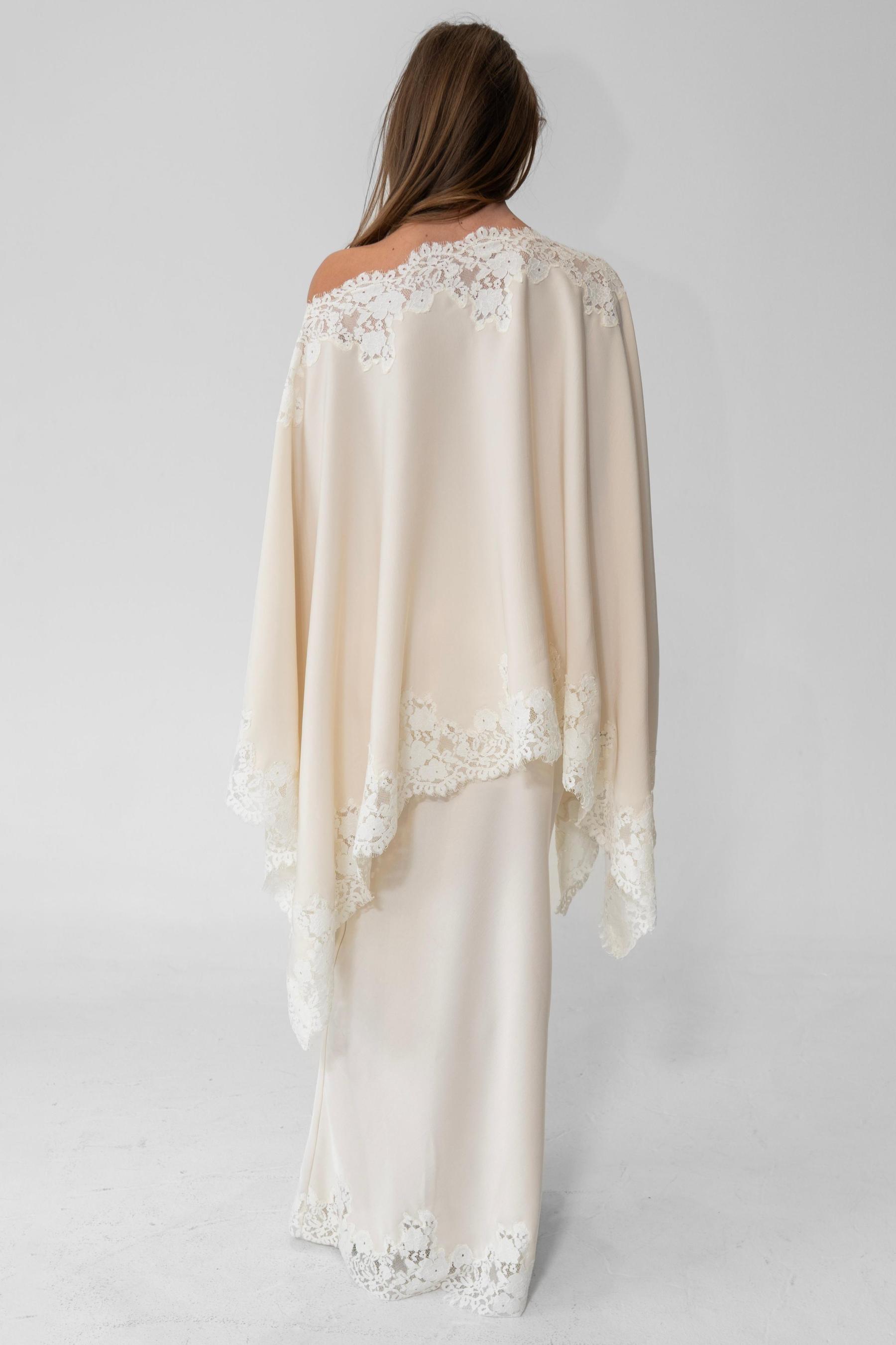 Satin Lace One Shoulder Top & Maxi Skirt Set