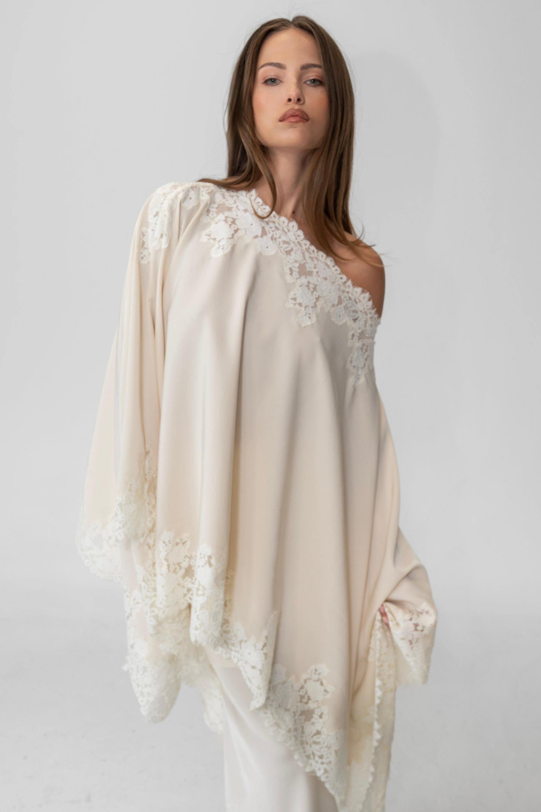 Satin Lace One Shoulder Top & Maxi Skirt Set