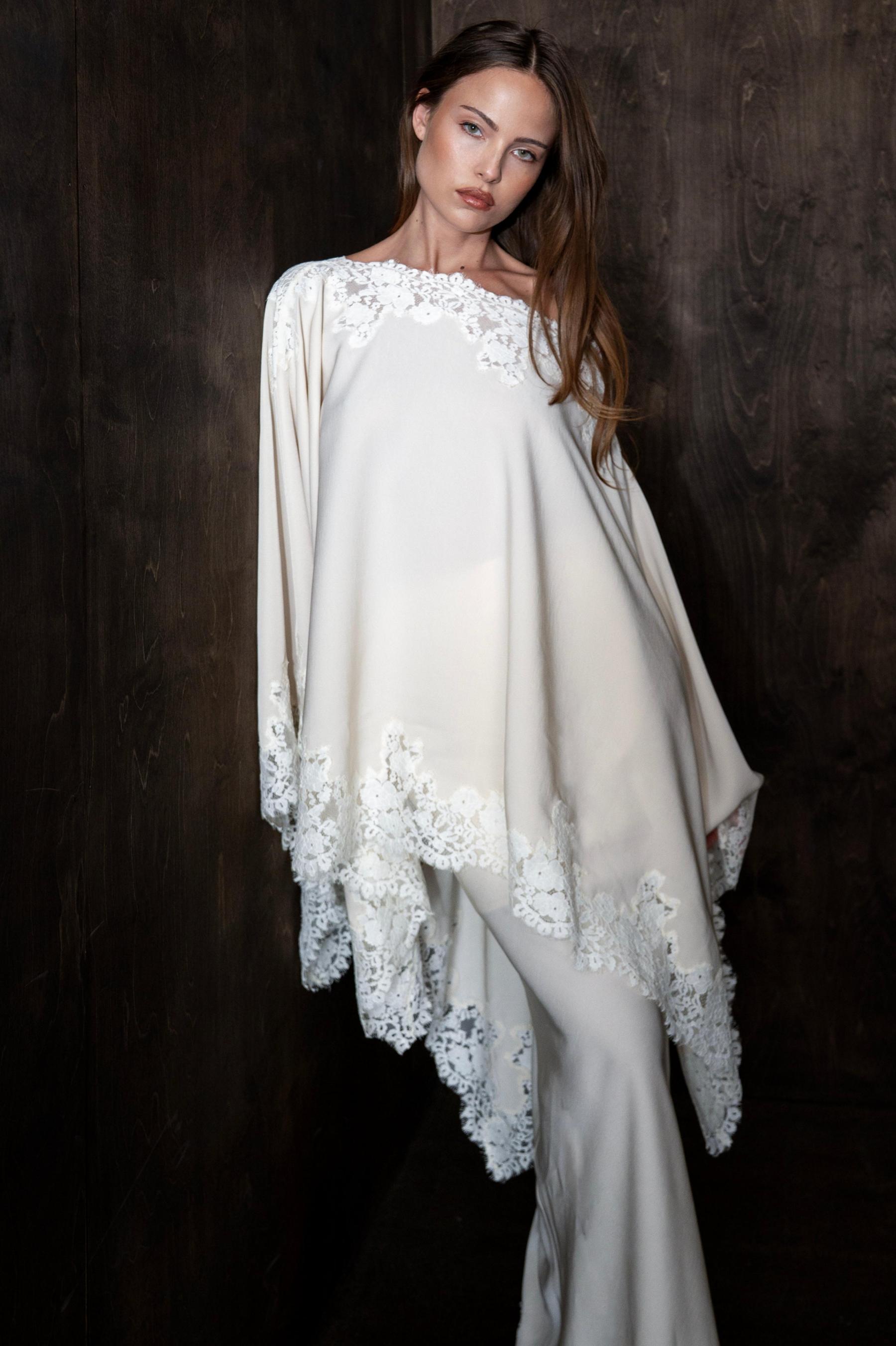 Satin Lace One Shoulder Top & Maxi Skirt Set