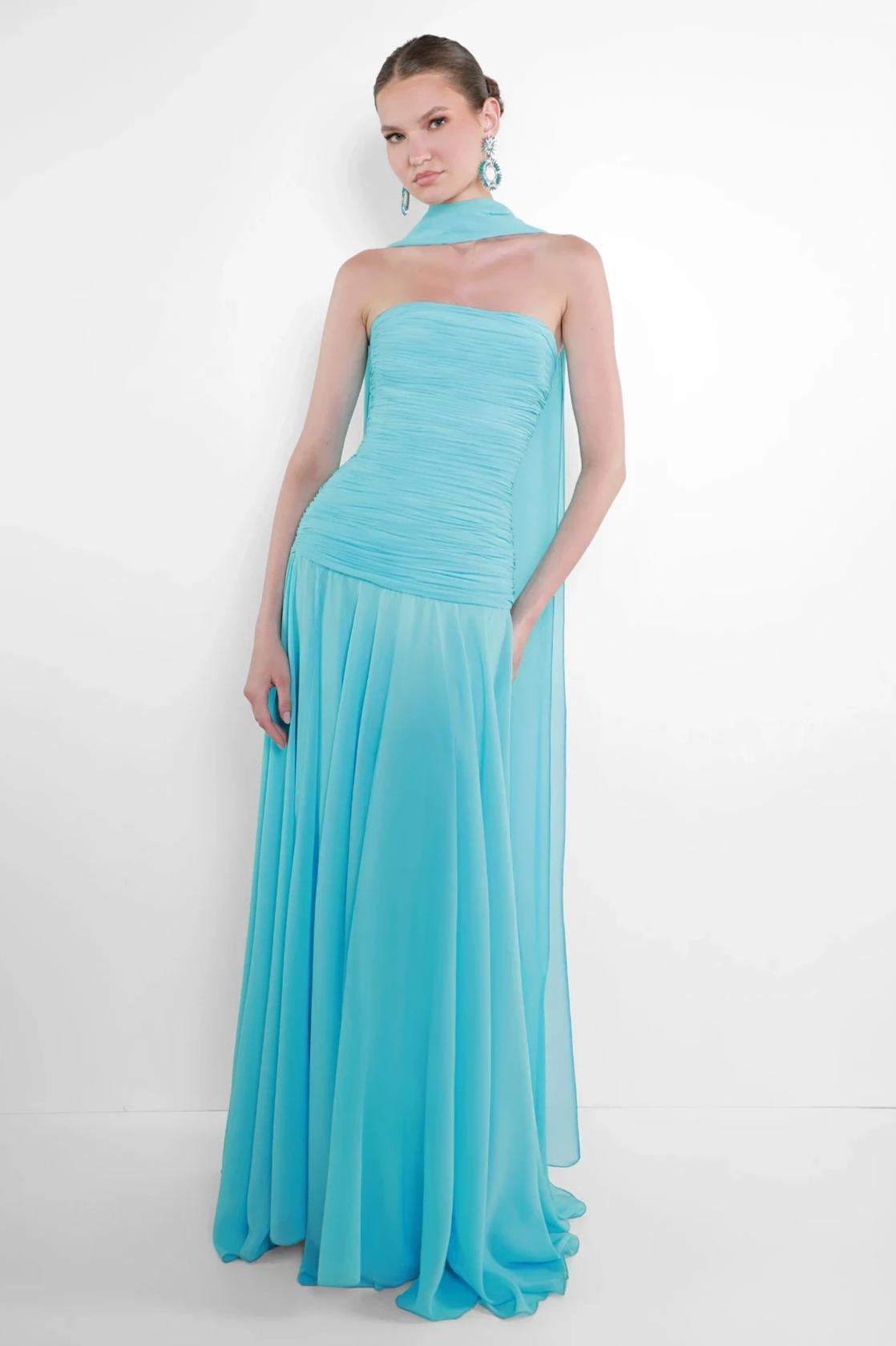 Gathering Solid Sleeveless Maxi Dress