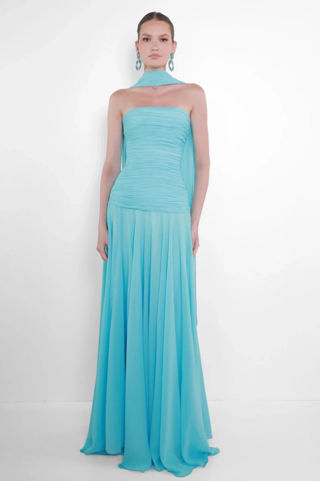 Gathering Solid Sleeveless Maxi Dress