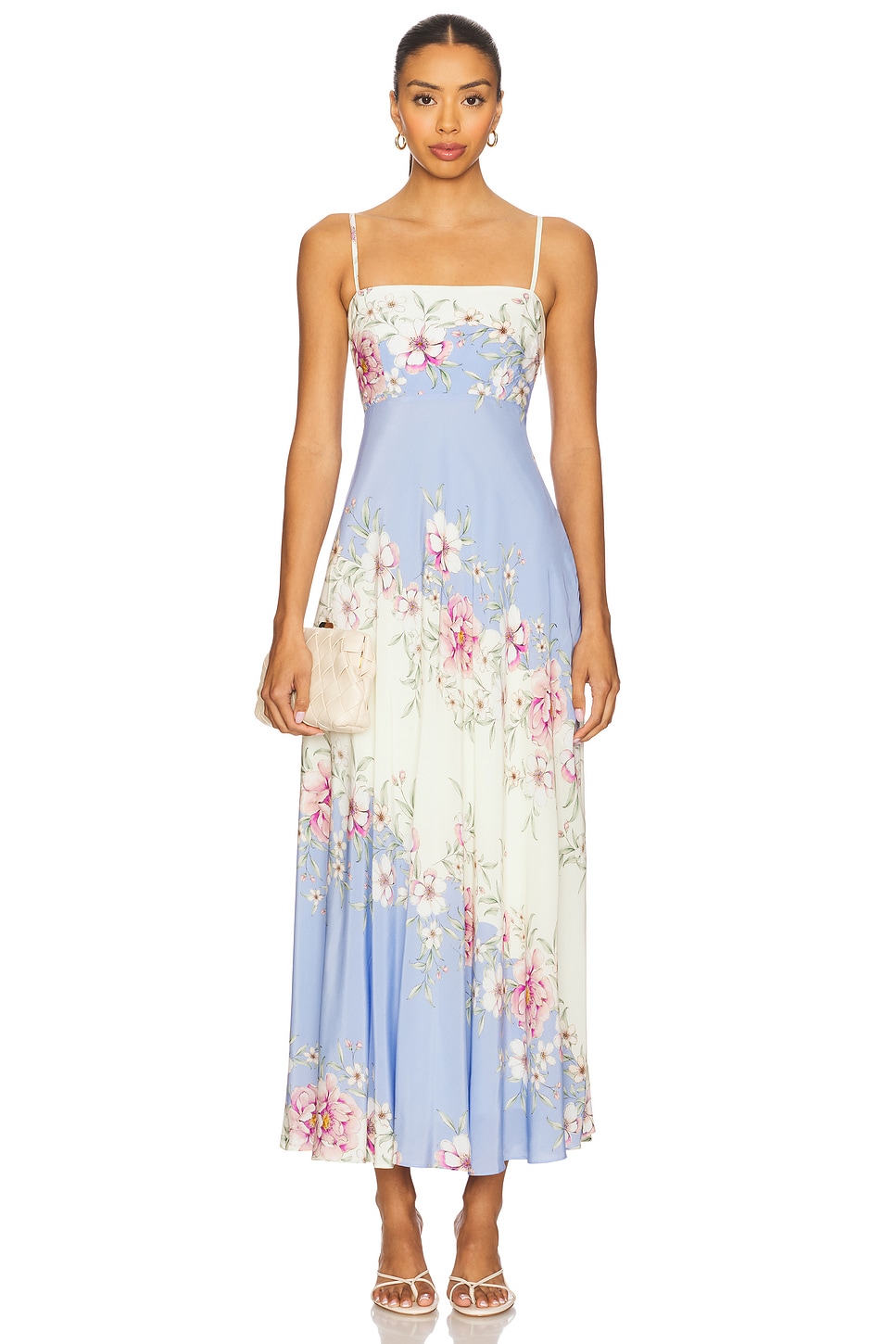 Floral Smocking Slip Midi Dress