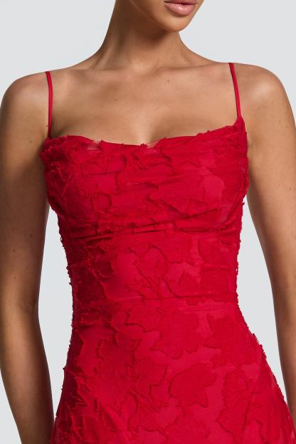 Burn-Out Tie-Up Slip Maxi Dress