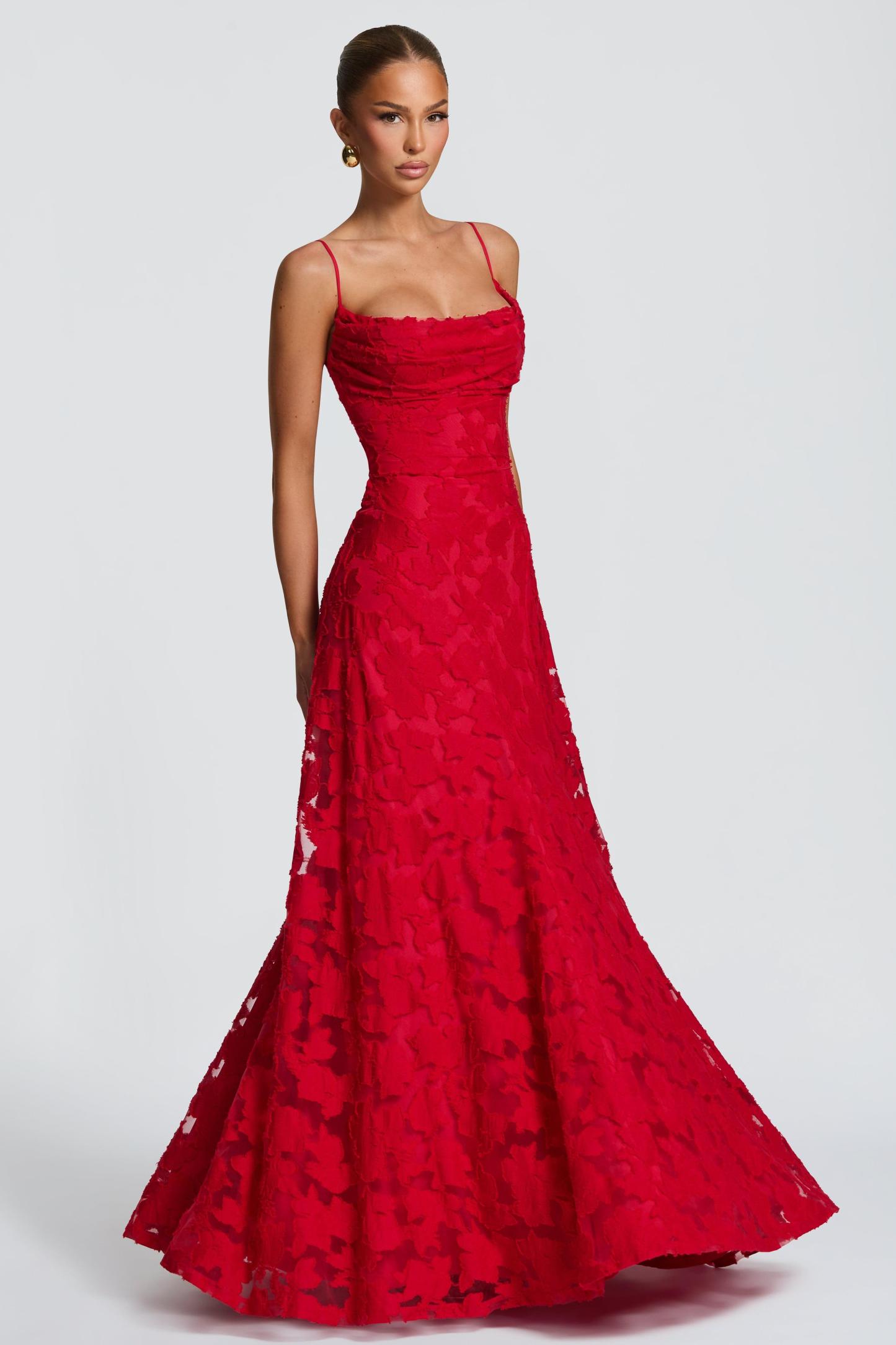 Burn-Out Tie-Up Slip Maxi Dress