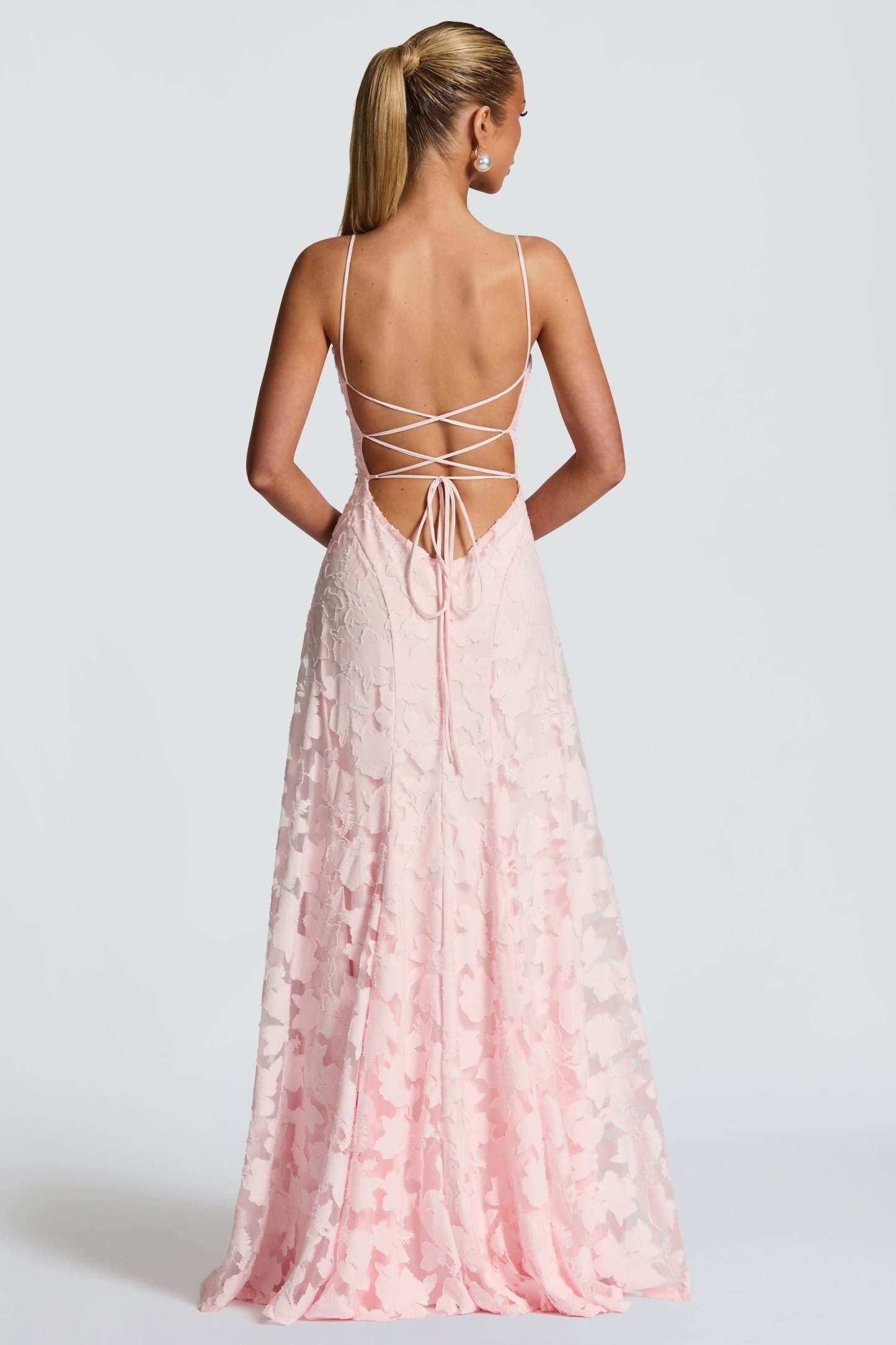 Burn-Out Tie-Up Slip Maxi Dress