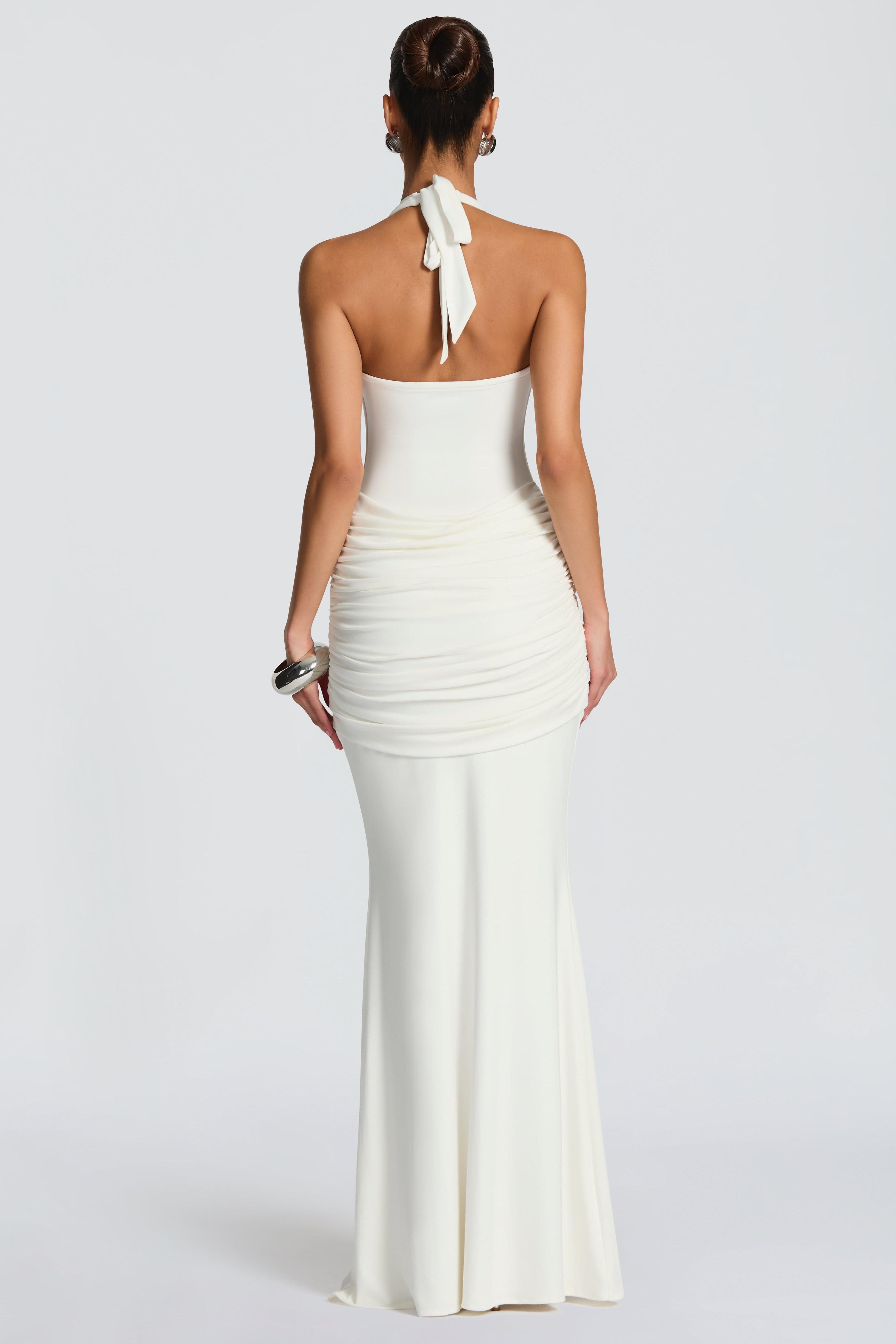 Jersey Halter Neck Tie-Up Maxi Dress