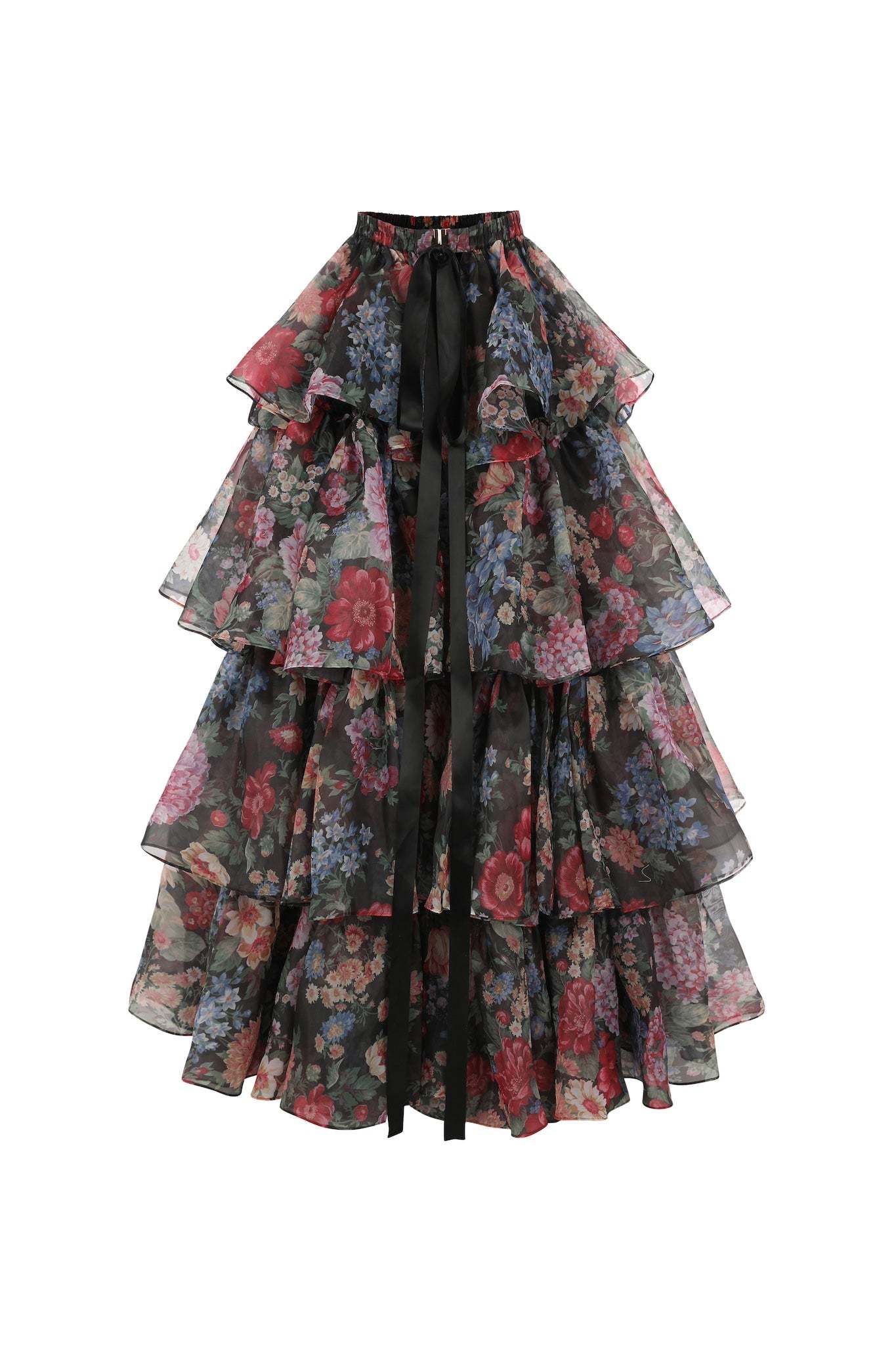 Floral Cut-Out Ruffle Mini Dress With Wrap Skirt Two Piece Set