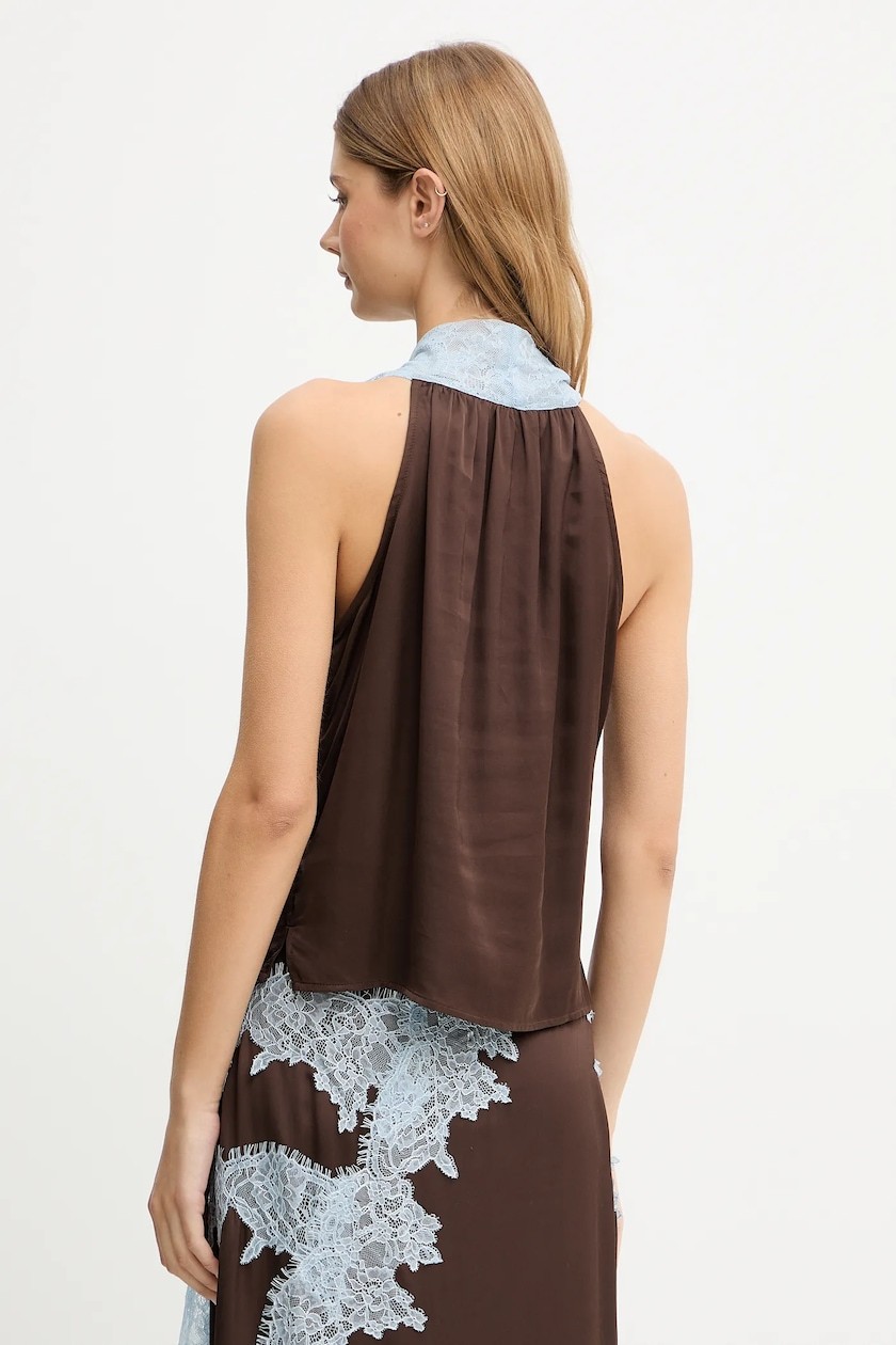 Satin Lace Top & High Waist Midi Skirt Set