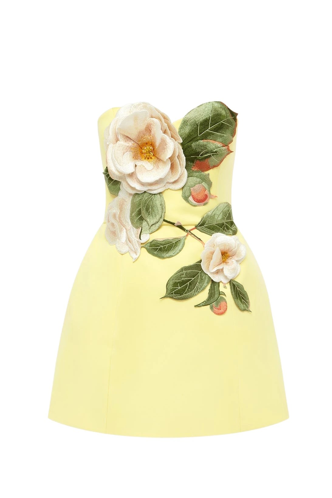 Appliquéd Strapless Mini Dress