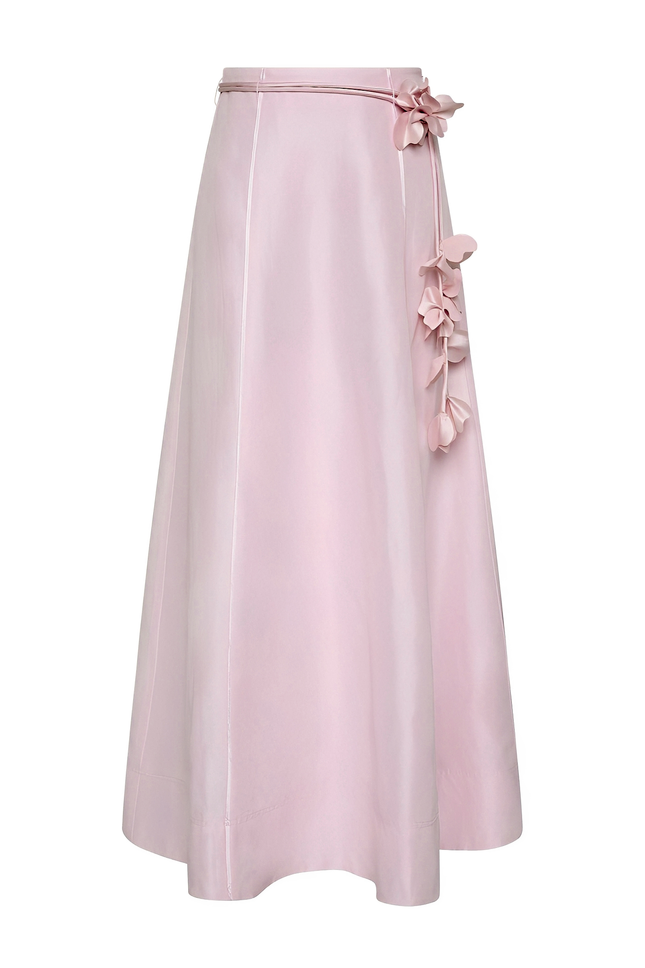 Satin 3D Flower Sleeveless Top & Mid Waist Skirt Set