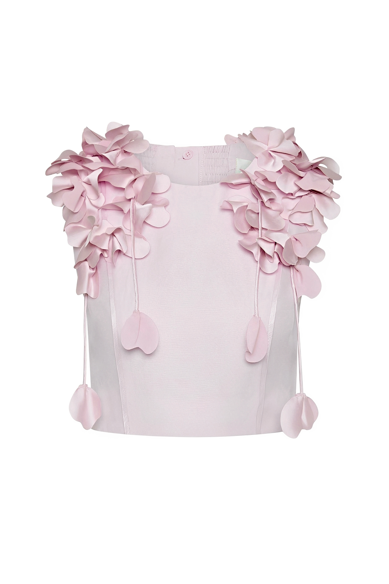 Satin 3D Flower Sleeveless Top & Mid Waist Skirt Set