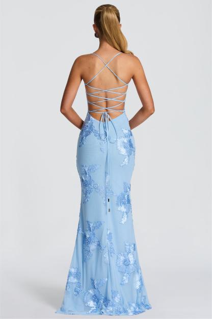 Mesh Embroidered Slip Maxi Dress