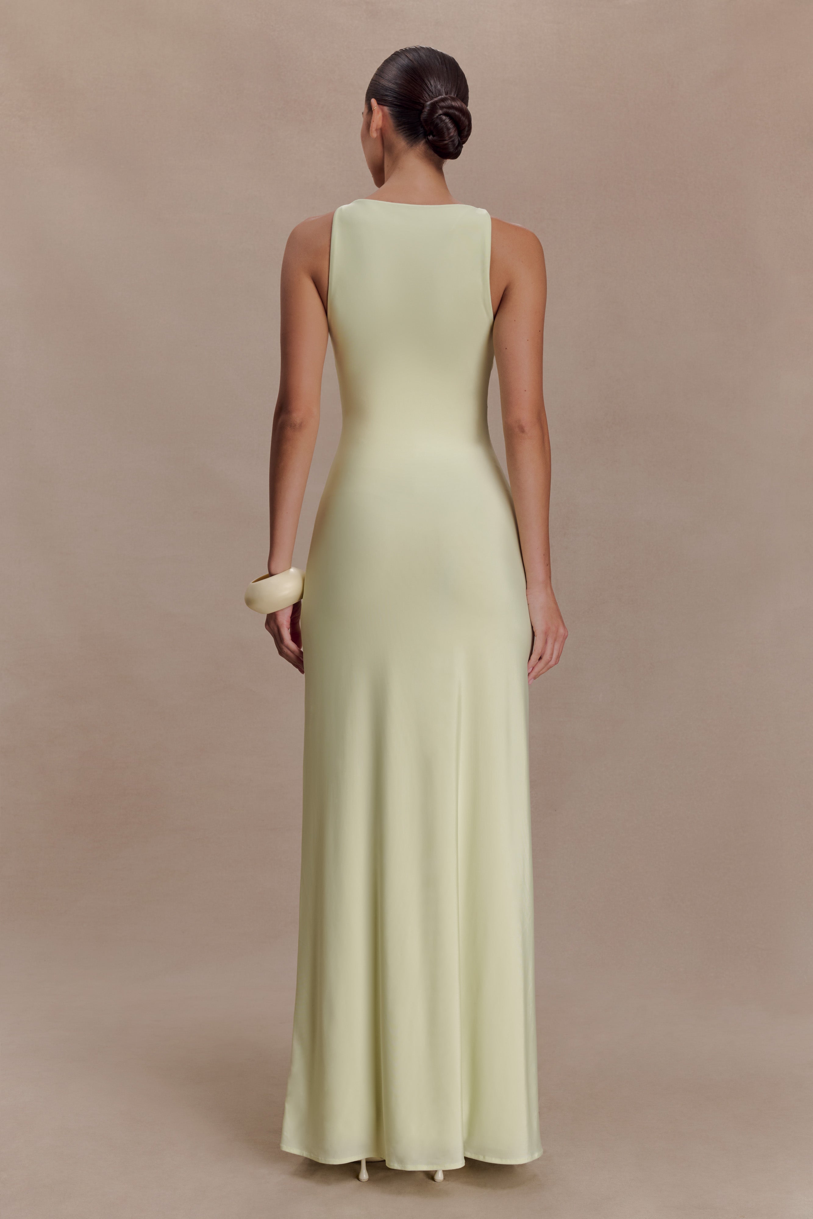 Jersey Gathering Sleeveless Maxi Dress