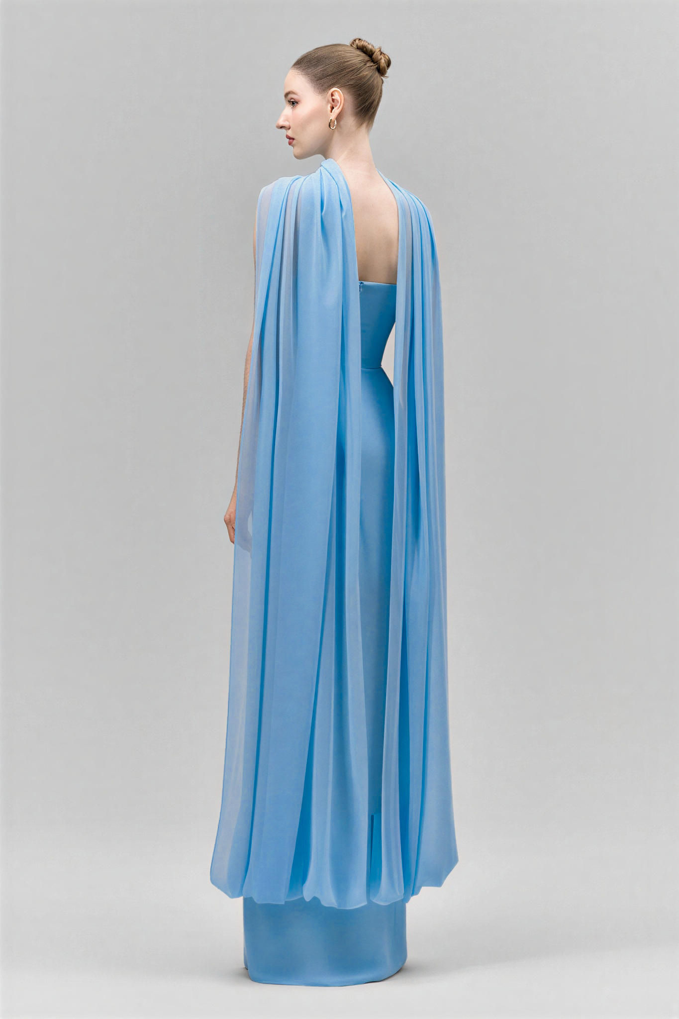 Chiffon Off-Shoulder Ruched Maxi Dress