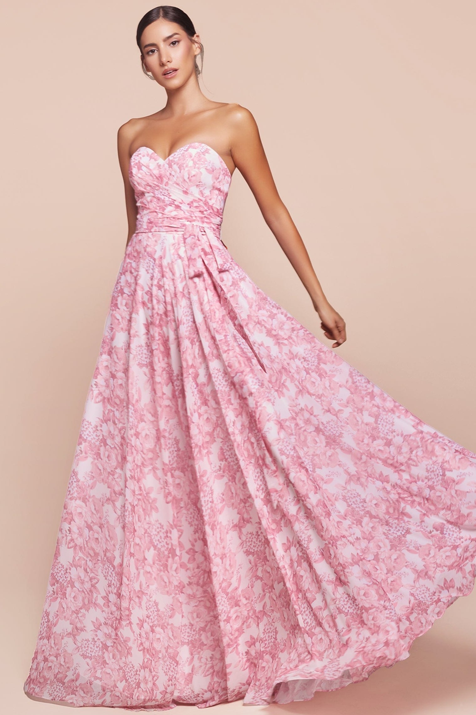 Floral Off Shoulder Maxi Dress With Belt