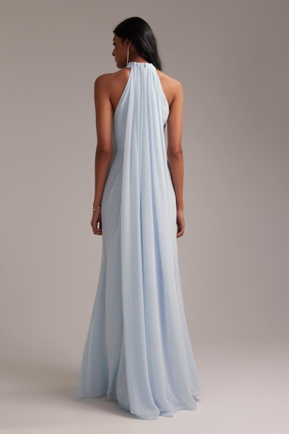 Chiffon Ruched Sleeveless Maxi Dress