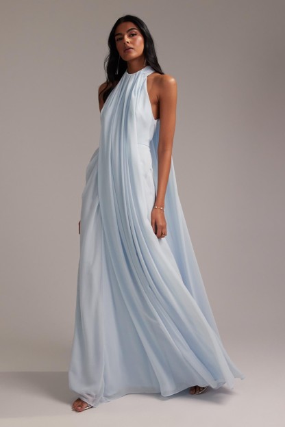 Chiffon Ruched Sleeveless Maxi Dress