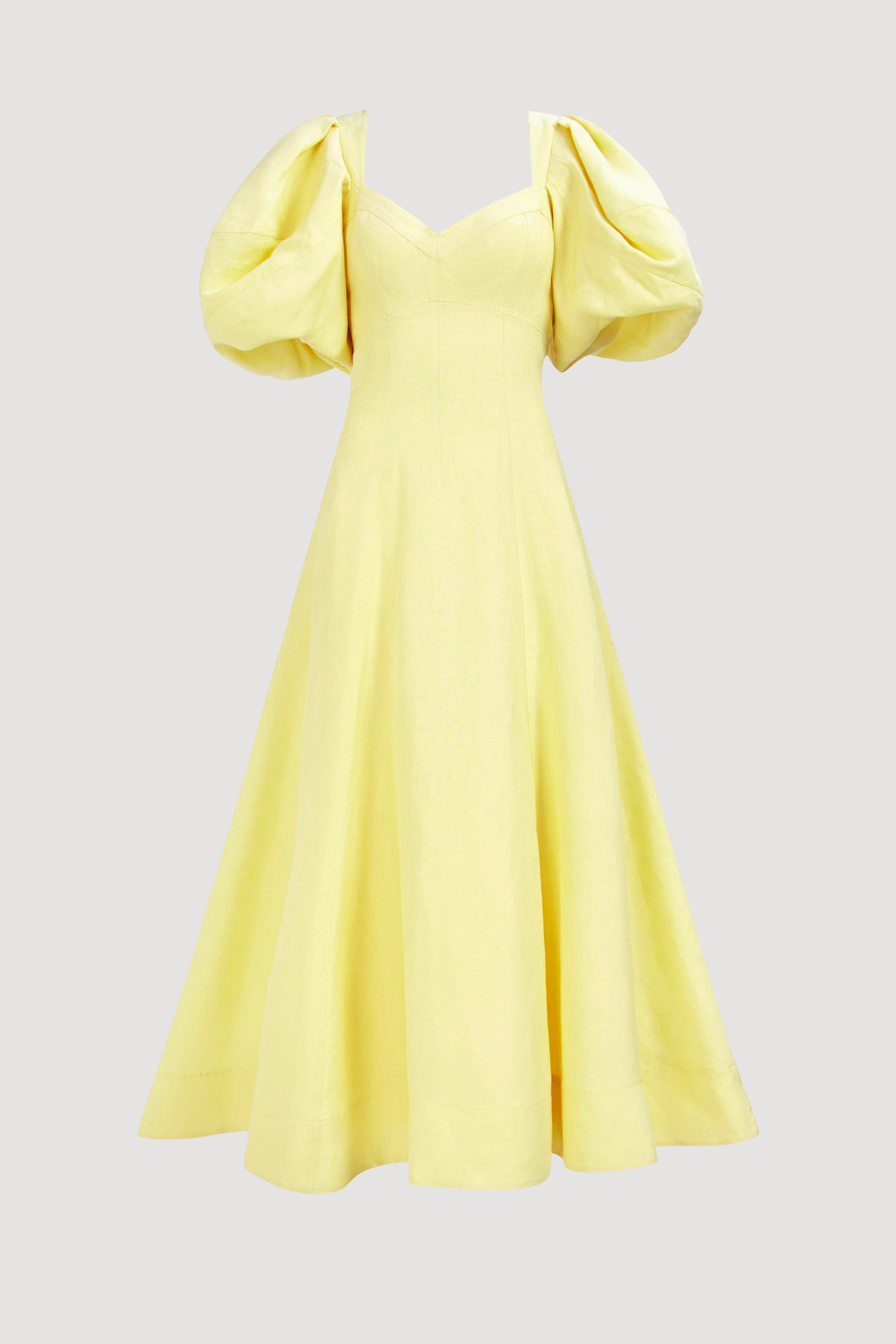 Sweetheart Neck Puff Sleeve Midi Dress