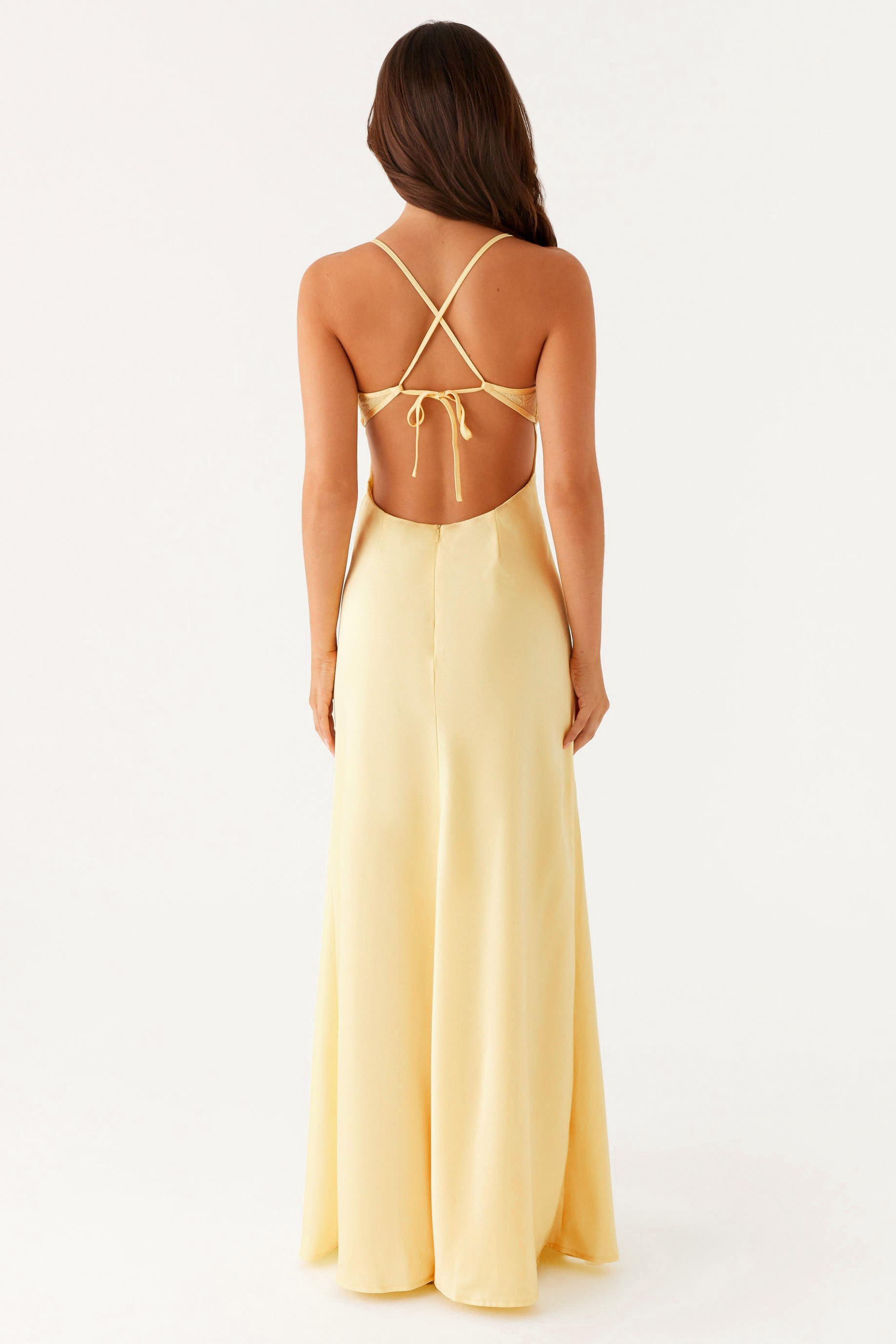Lace Backless Maxi Dress With Sash