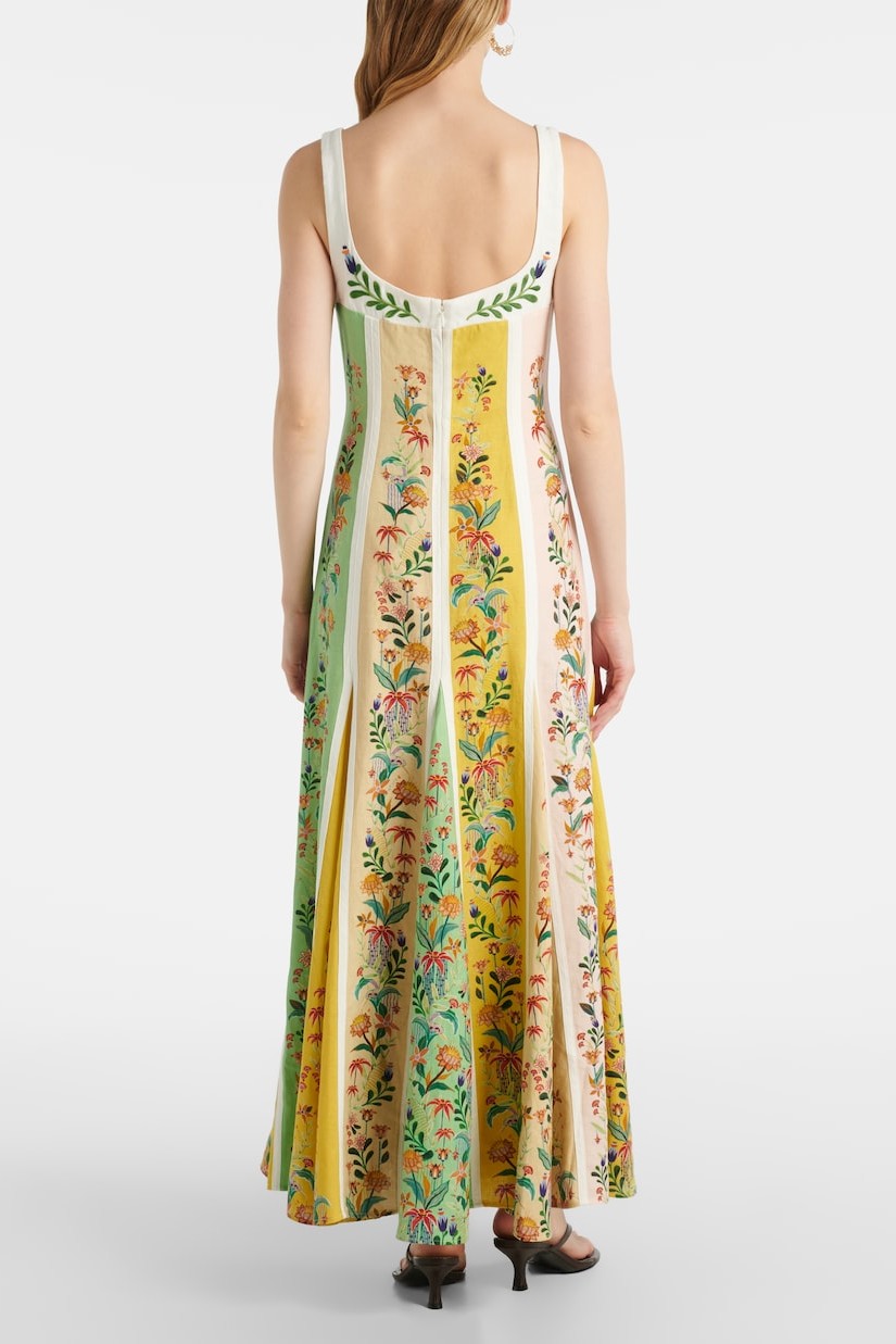 Floral Sweetheart Neck Slip Midi Dress