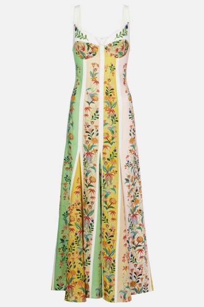 Floral Sweetheart Neck Slip Midi Dress