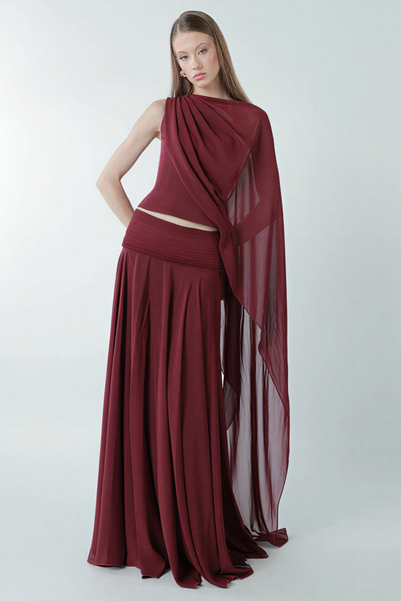 One Shoulder Top & Maxi Skirt Set