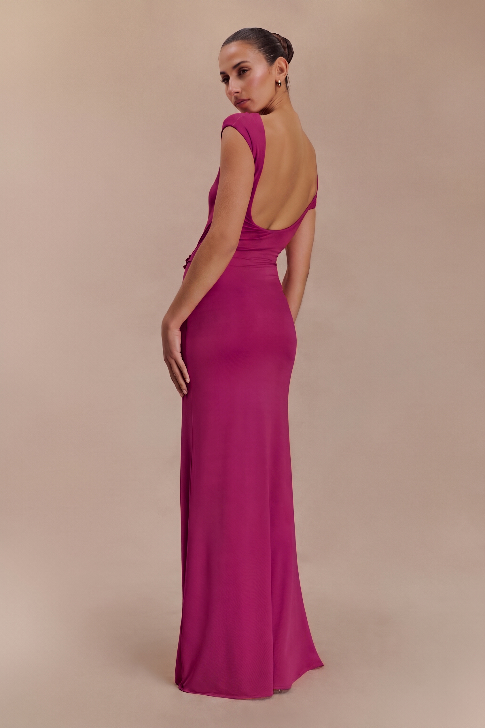 Jersey Metal Decorations Cut-Out Maxi Dress