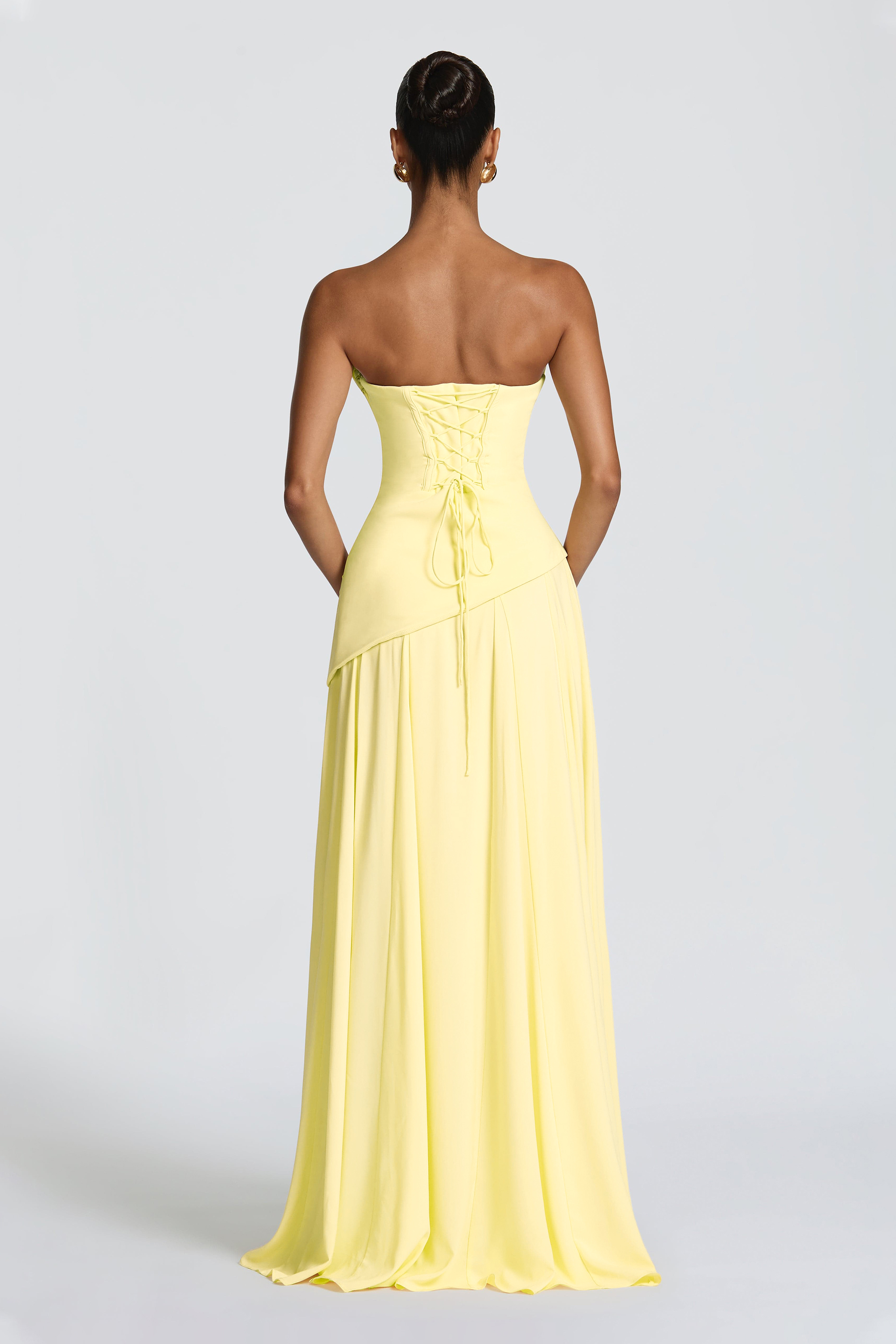 Solid Off-Shoulder Tie-Up Maxi Dress