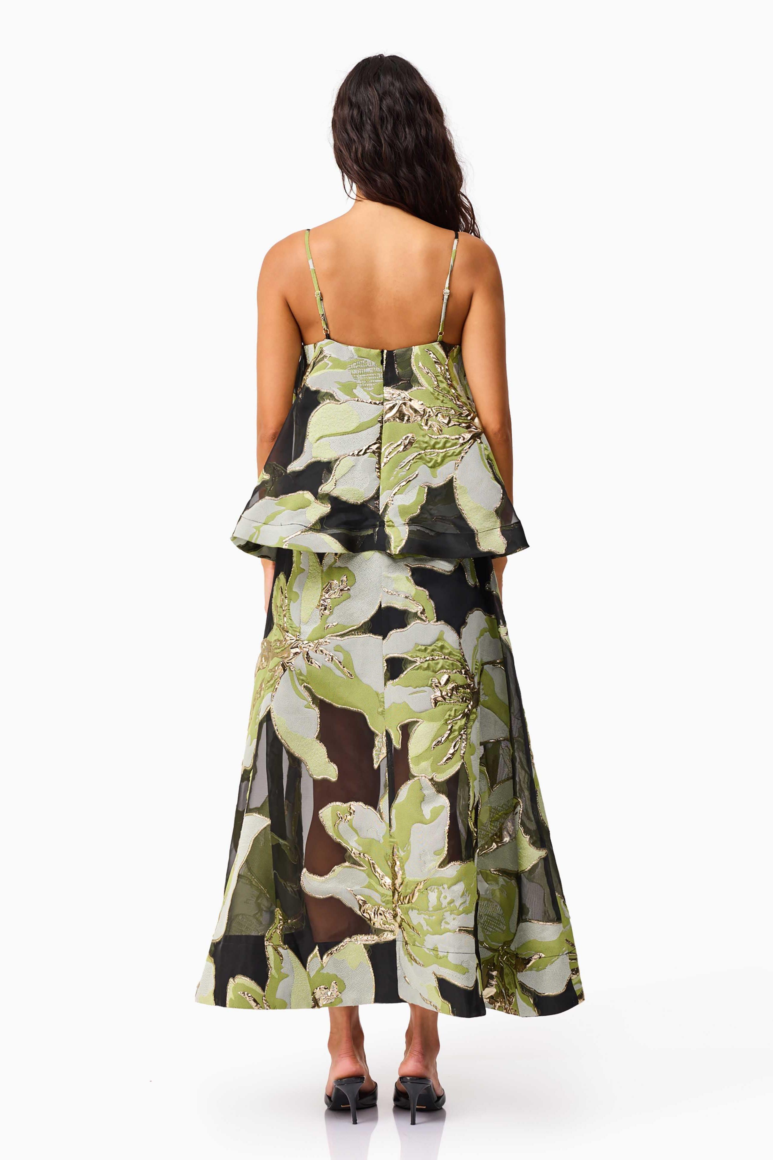Jacquard Luxury Slip Midi Dress