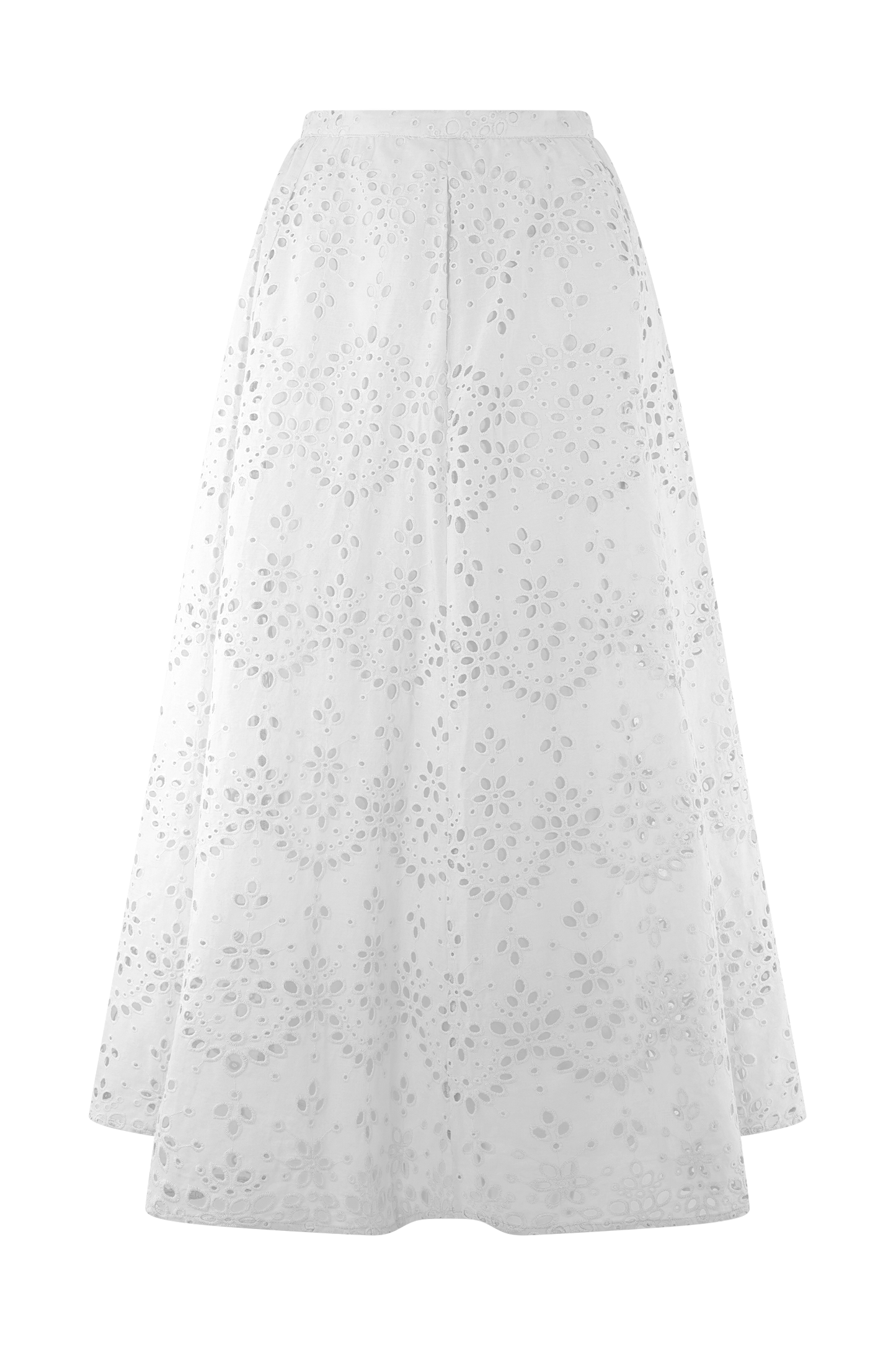 Embroidered Button Top & High Waist Midi Skirt Set