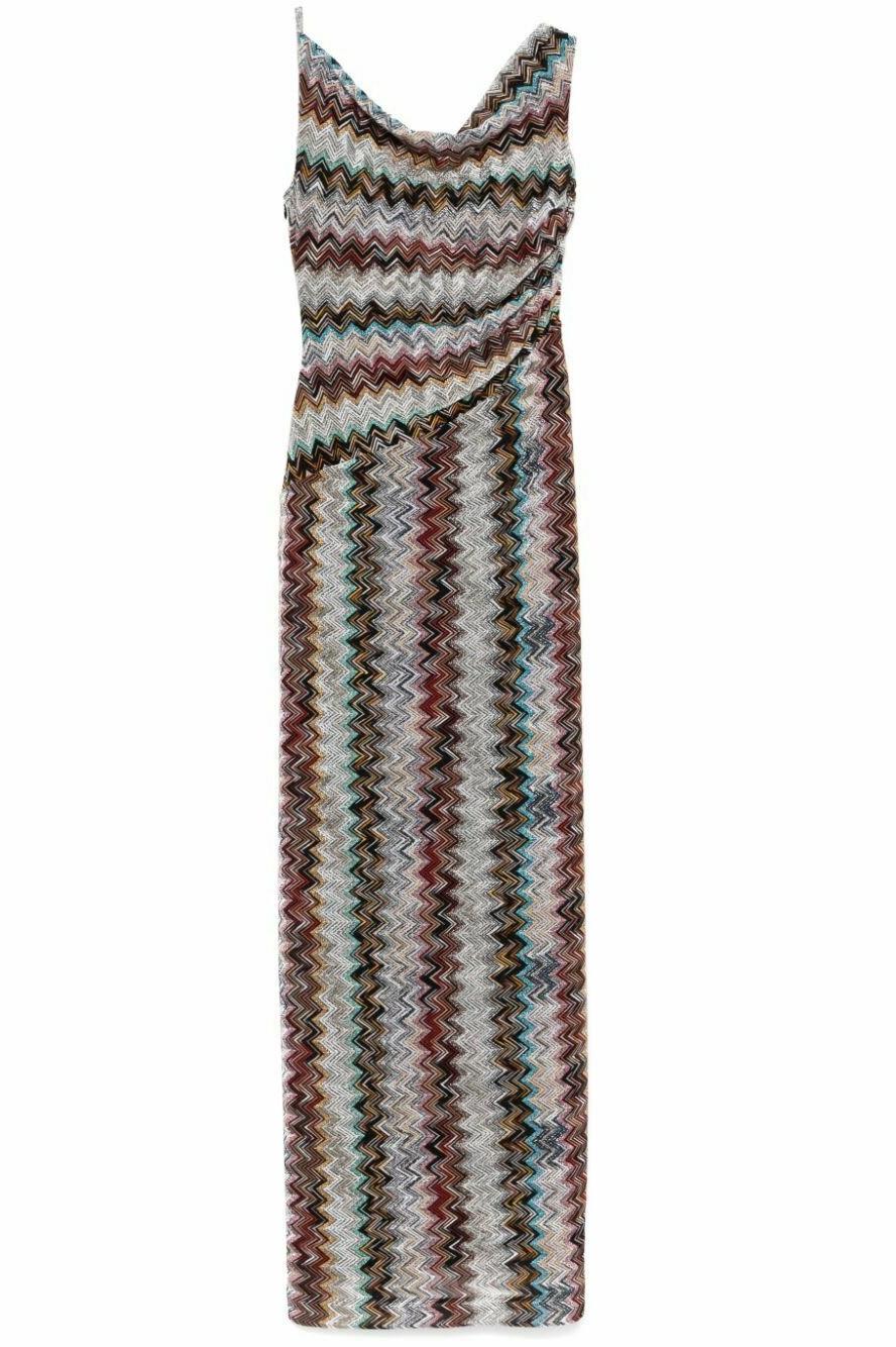 Zigzag One Shoulder Maxi Dress