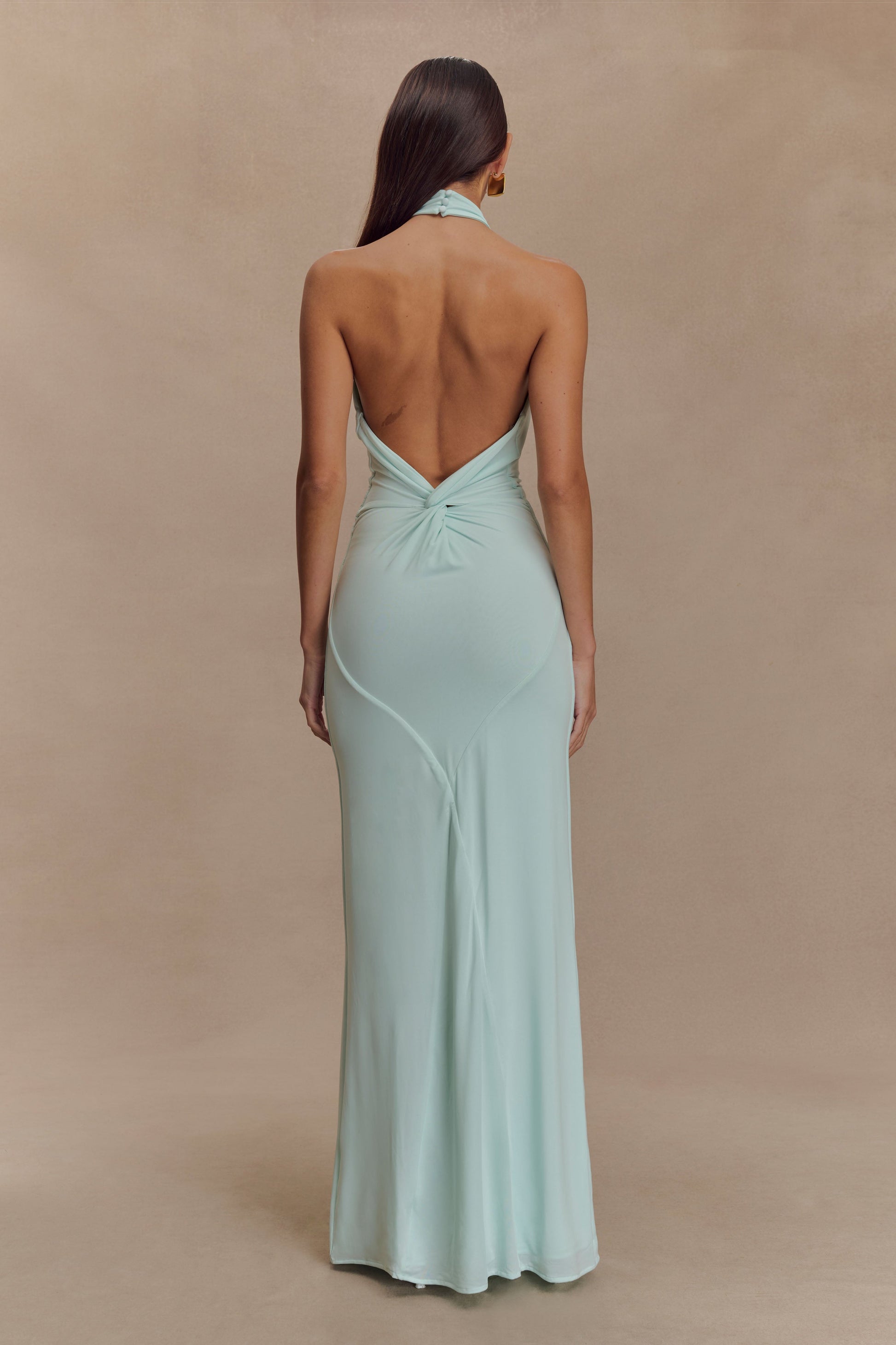Halter Neck Sleeveless Bodycon Maxi Dress