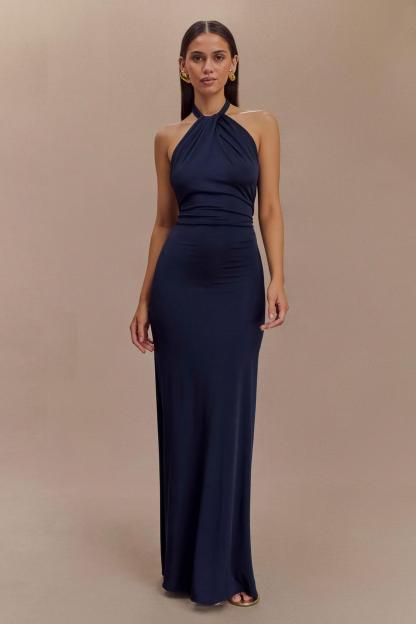 Halter Neck Sleeveless Bodycon Maxi Dress
