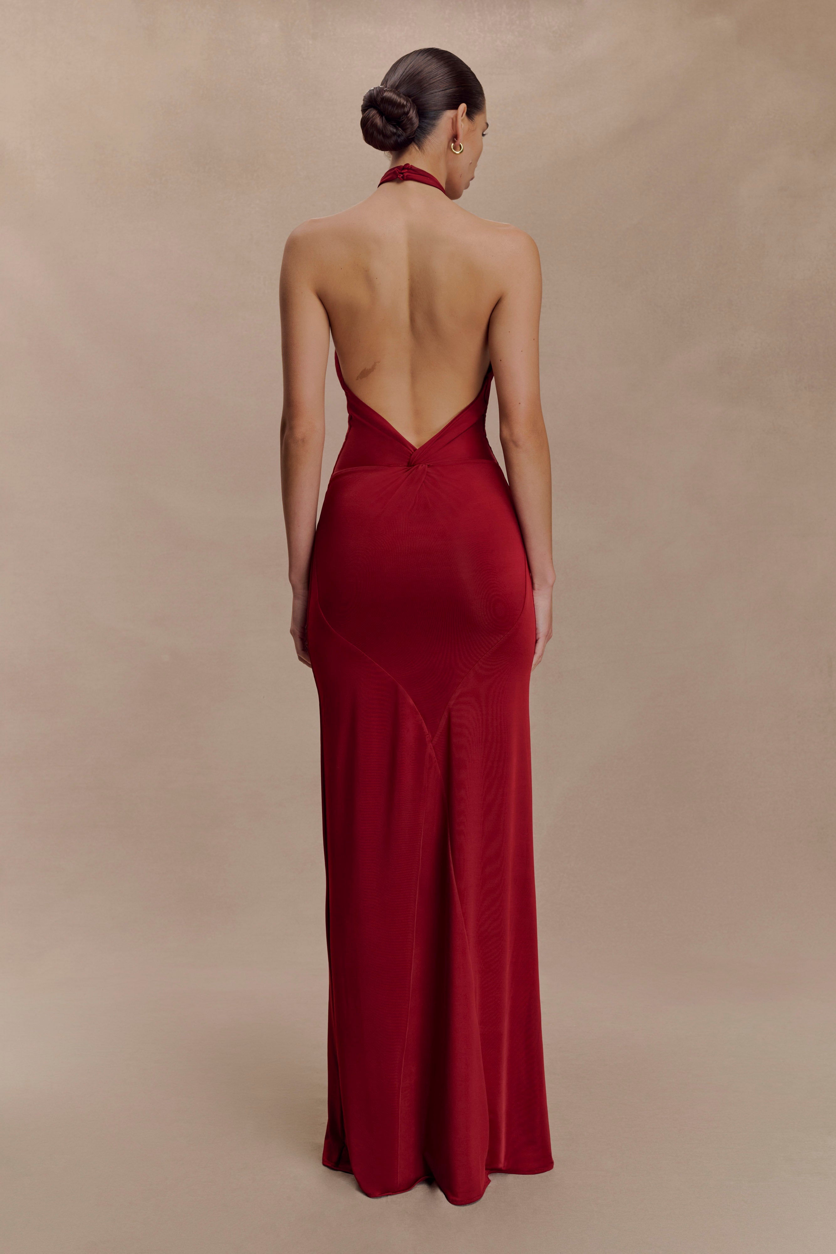 Halter Neck Sleeveless Bodycon Maxi Dress