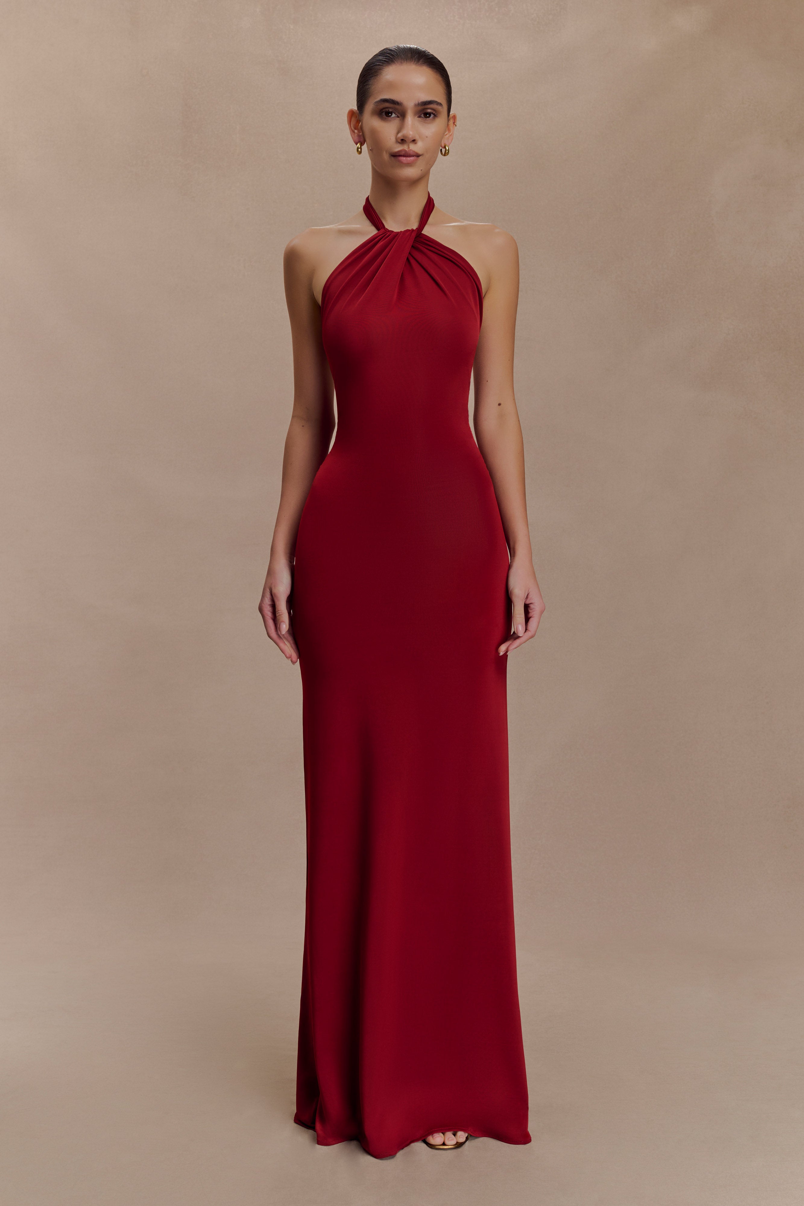 Halter Neck Sleeveless Bodycon Maxi Dress