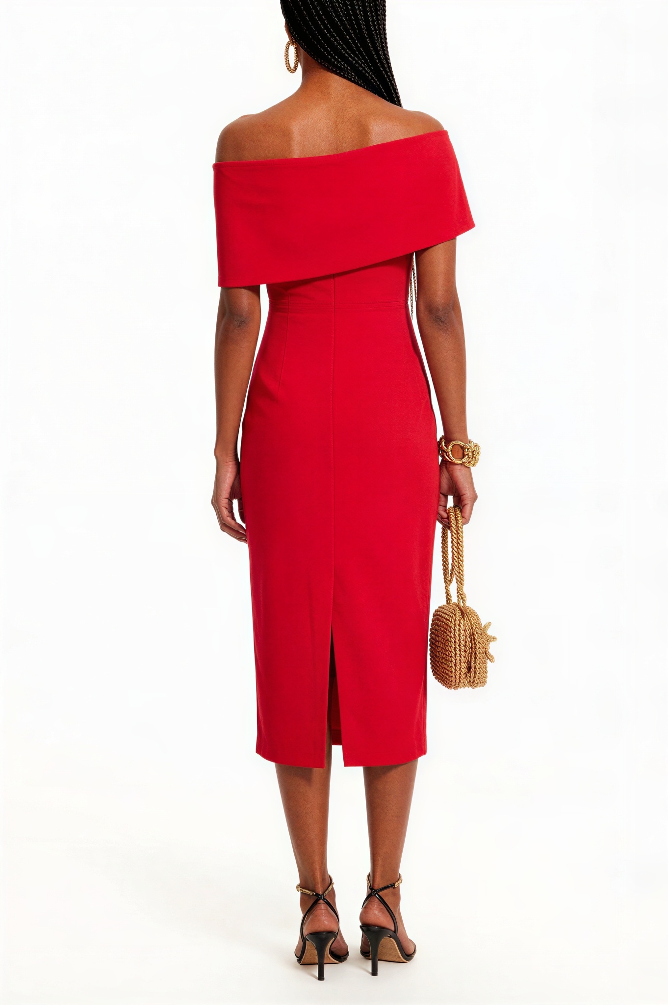 3D Flower Bodycon Midi Dress