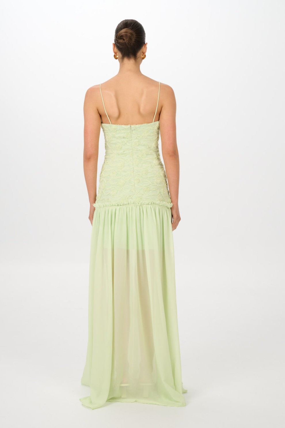 Chiffon 3D Flower Slip Maxi Dress
