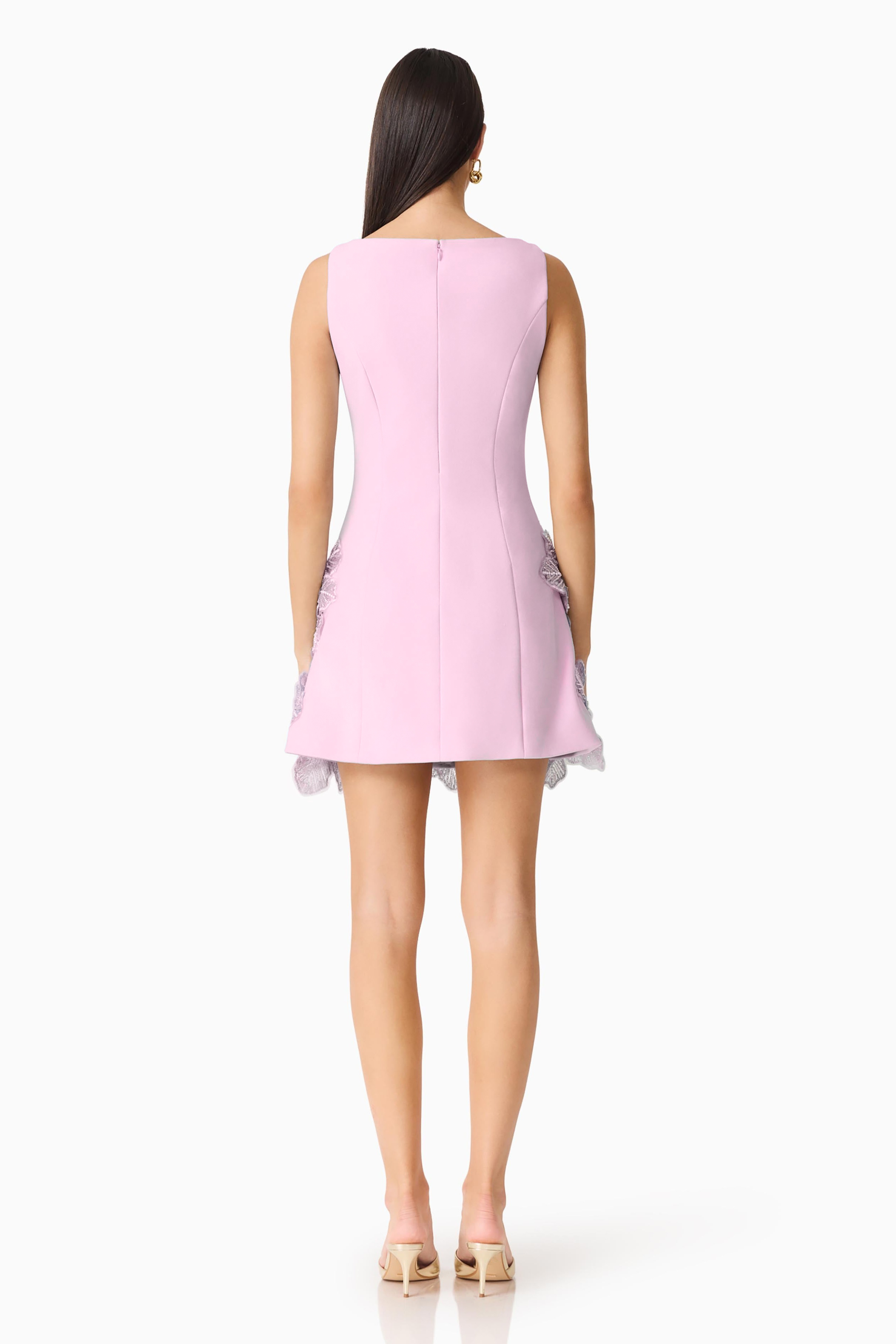 3D Floral Embrodery Tank Mini Dress
