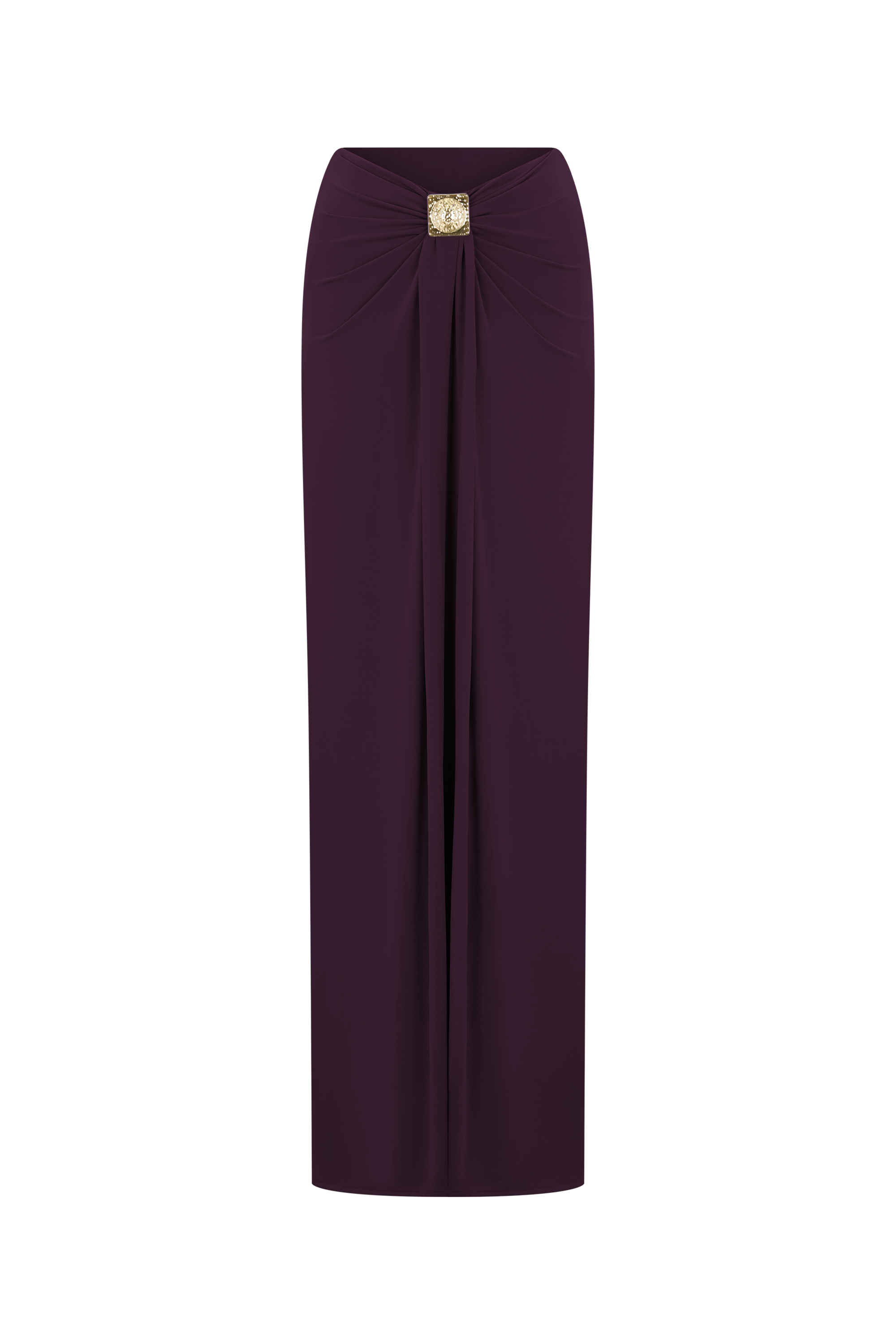 Gathering Sleeveless Top & Metal Decorations Maxi Skirt Set