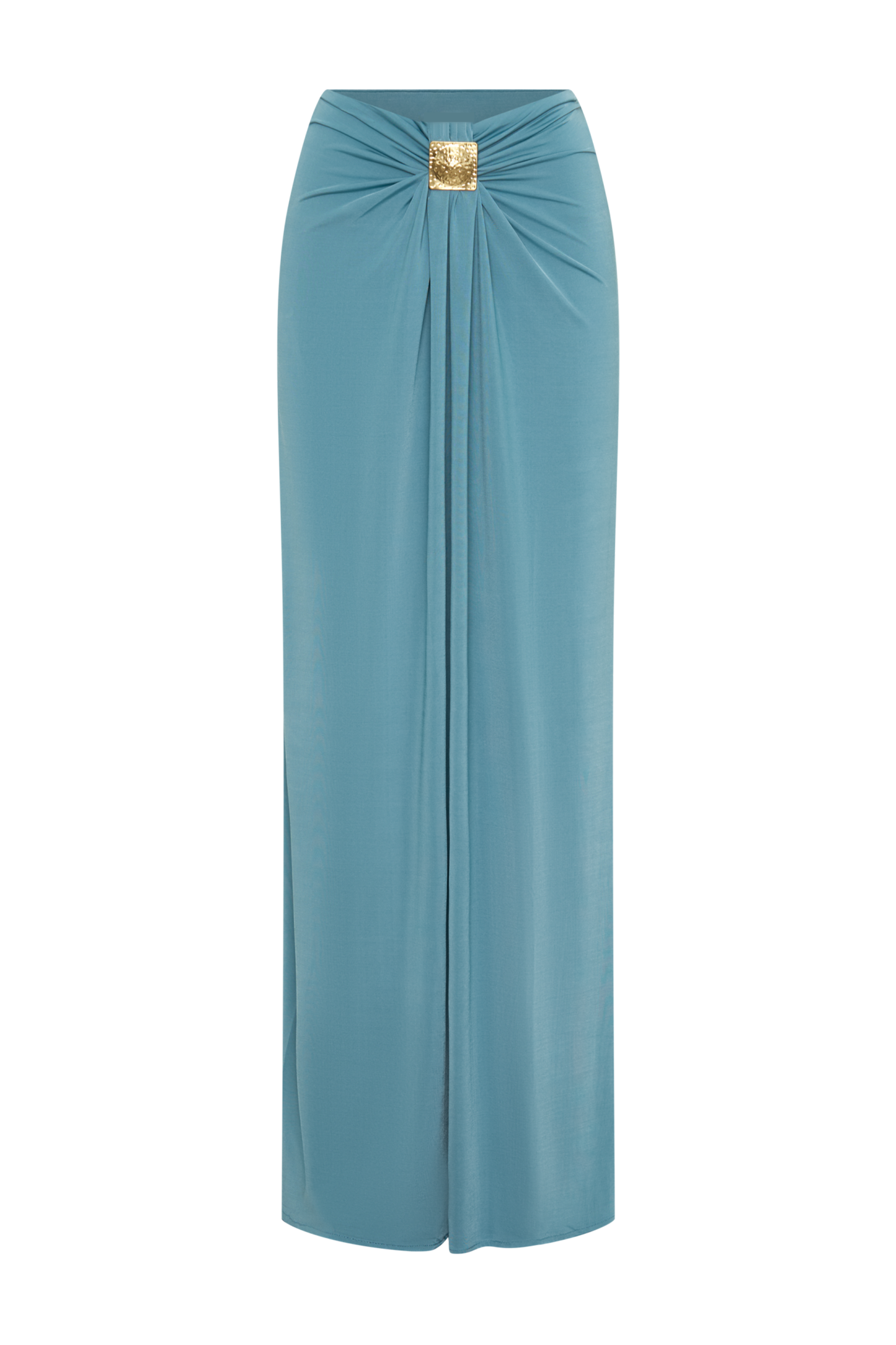 Gathering Sleeveless Top & Metal Decorations Maxi Skirt Set