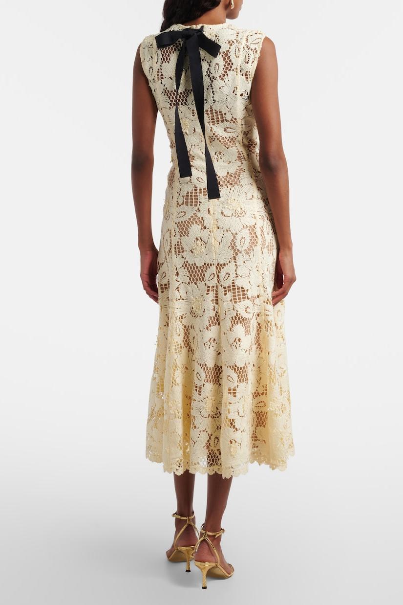Lace Round Neck Sleeveless Midi Dress