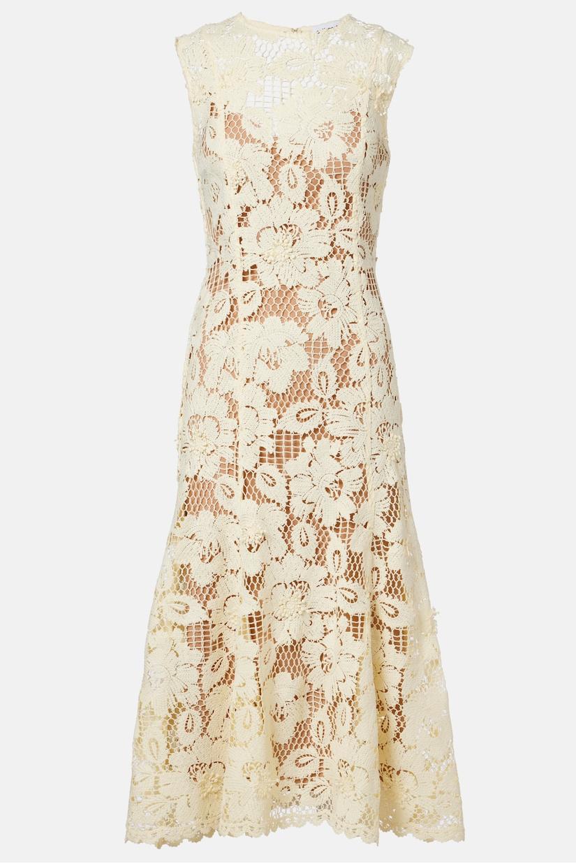 Lace Round Neck Sleeveless Midi Dress