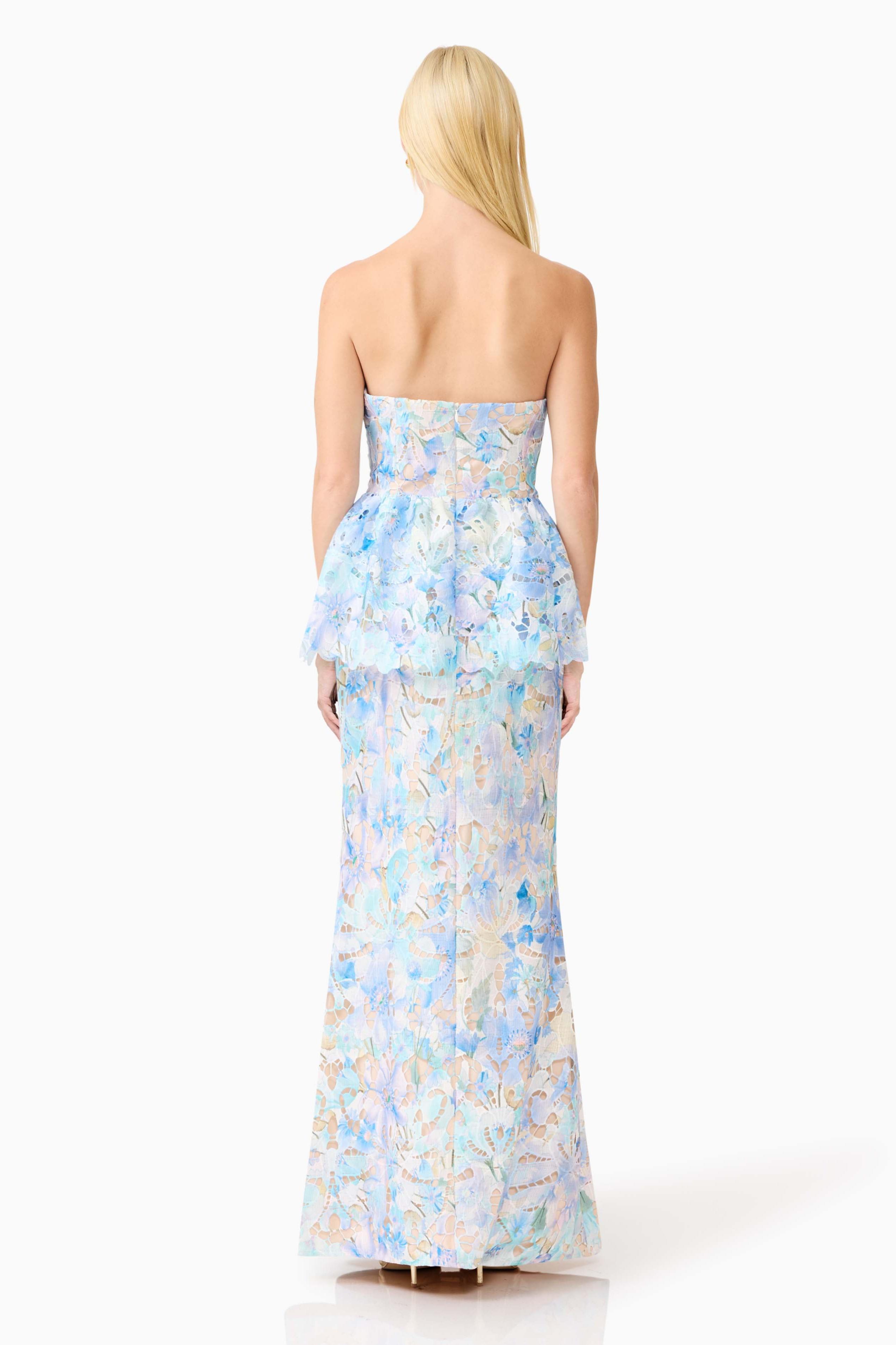 Lace Ruffle Off Shoulder Midi Dres