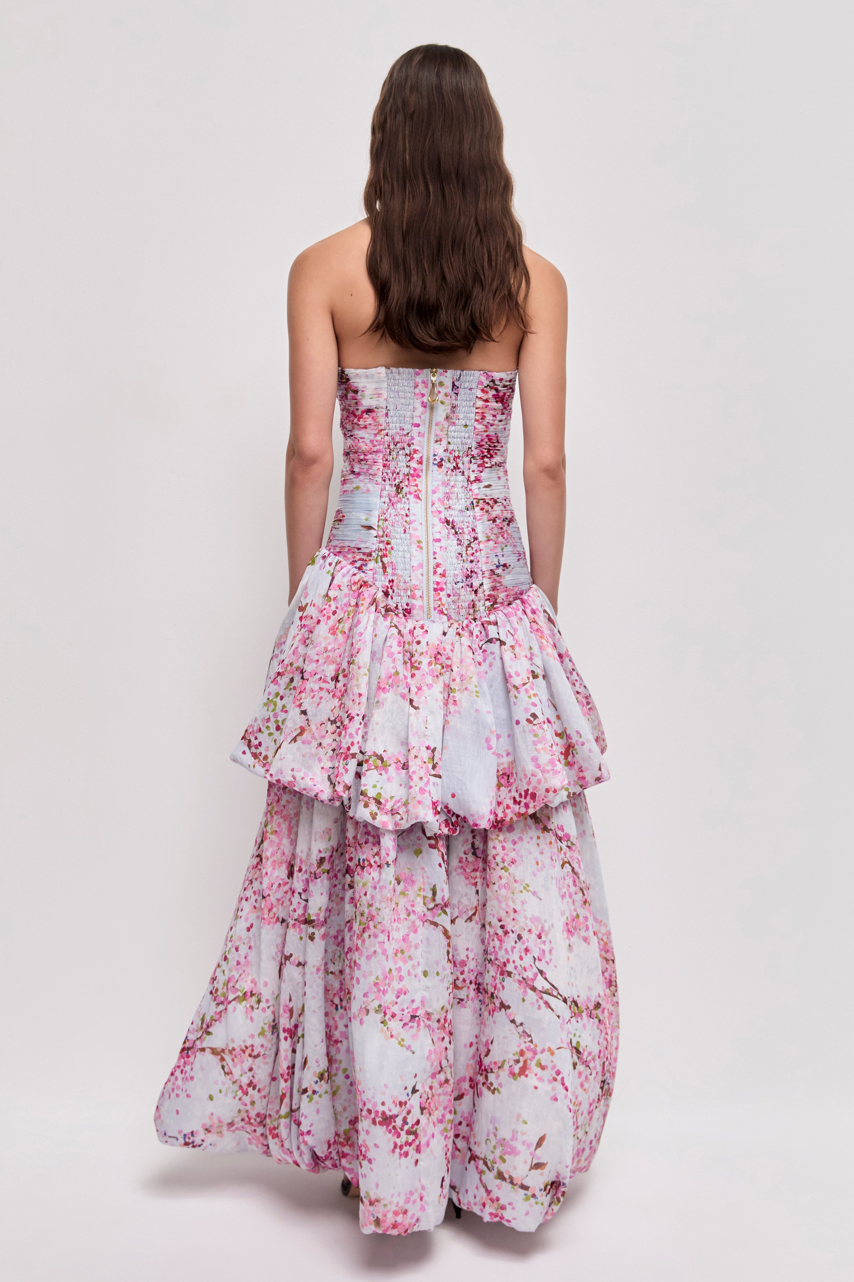 Floral Pleated Off Shoulder Midi Dress