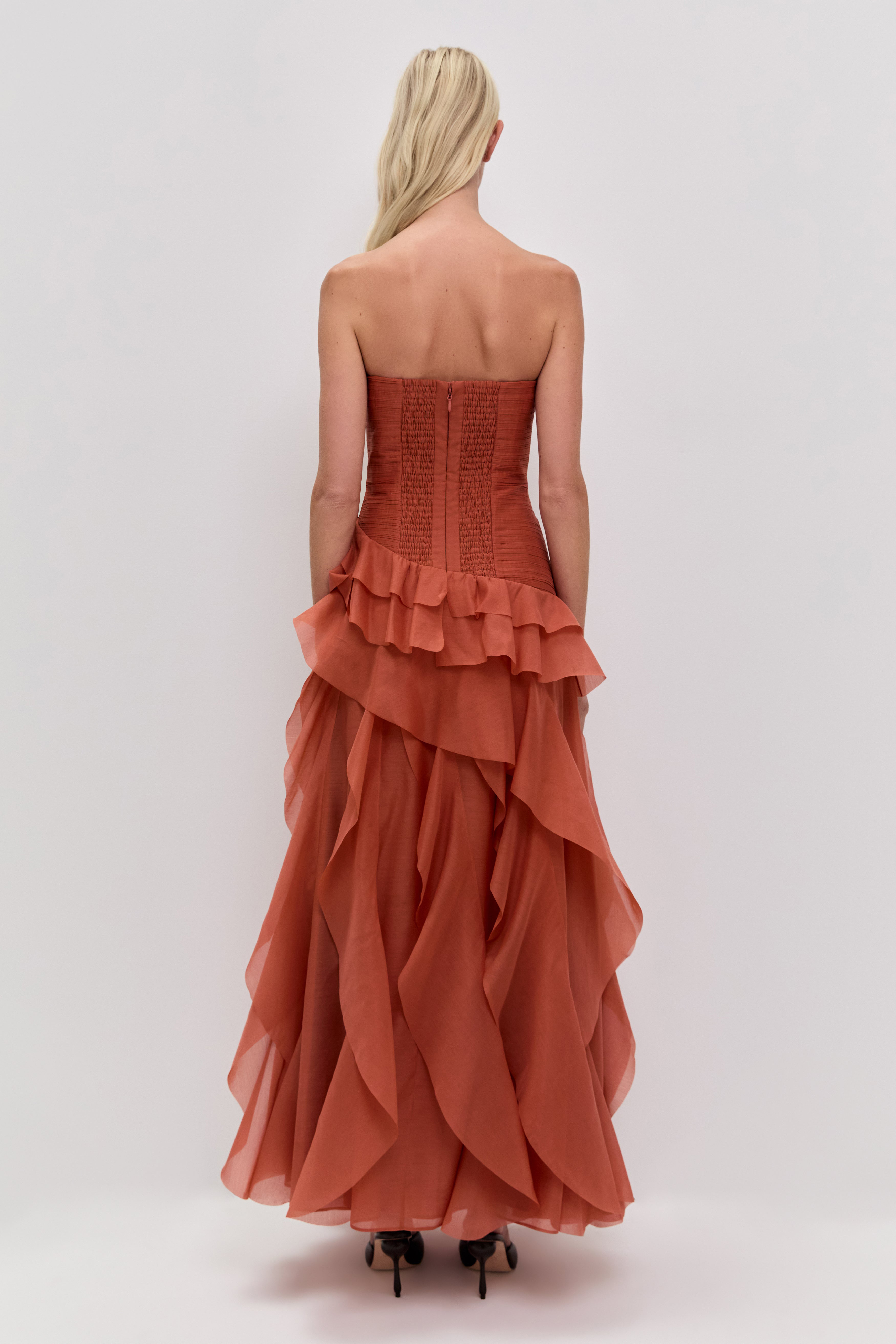 Off Shoulder Ruffle Midi Dress
